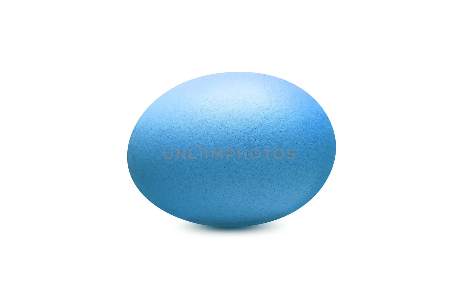 Single blue color egg isolated on white background. With clipping path.