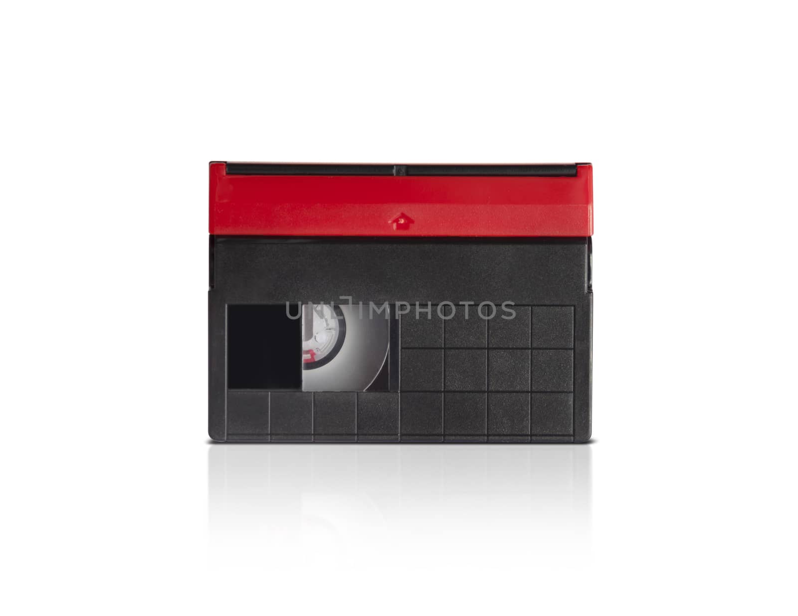 mini DV cassette isolated on white background