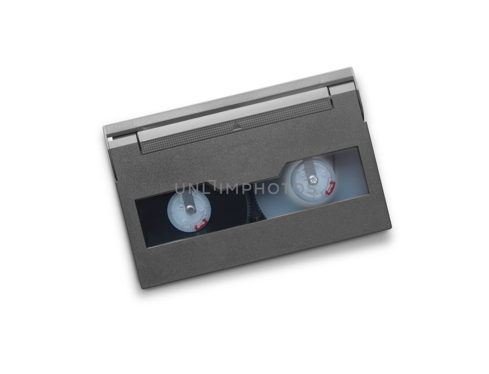 mini DV cassette isolated on white background
