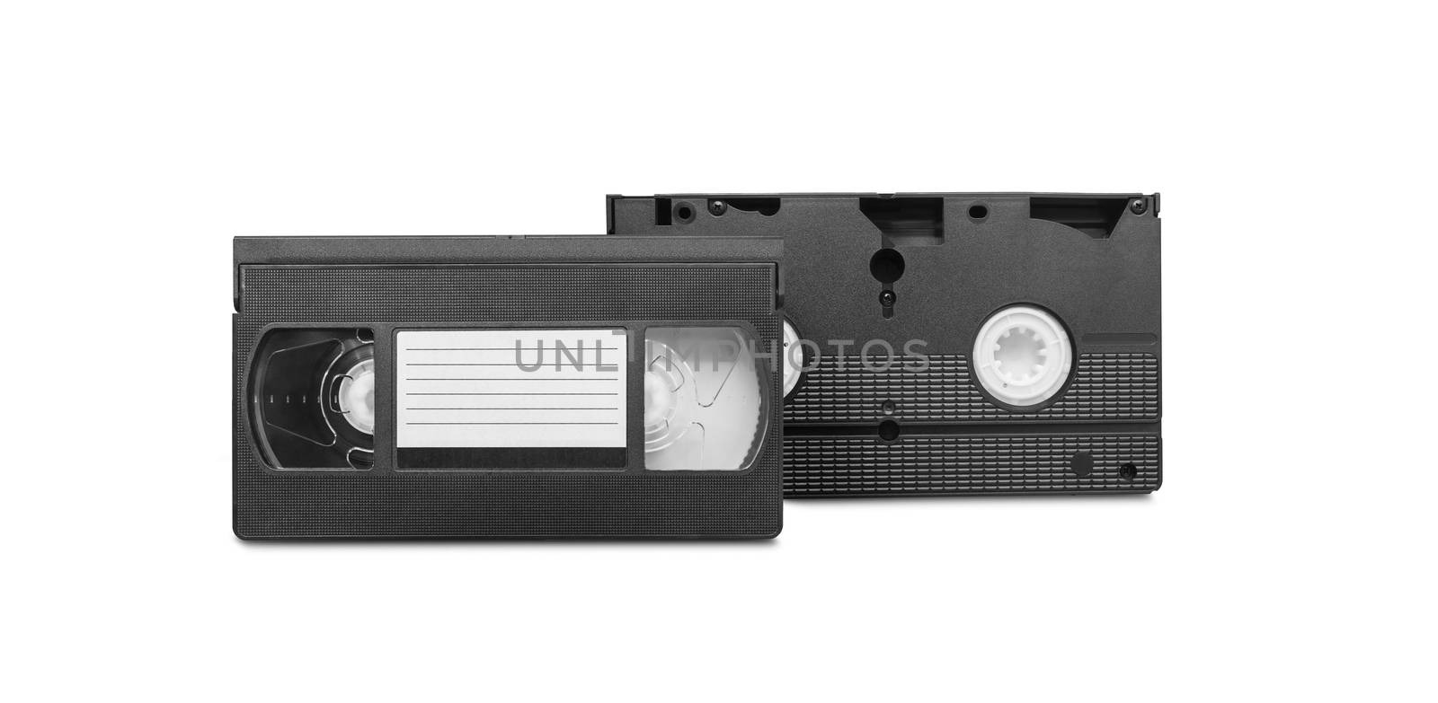 Large picture of an old Video Cassette tape on white background