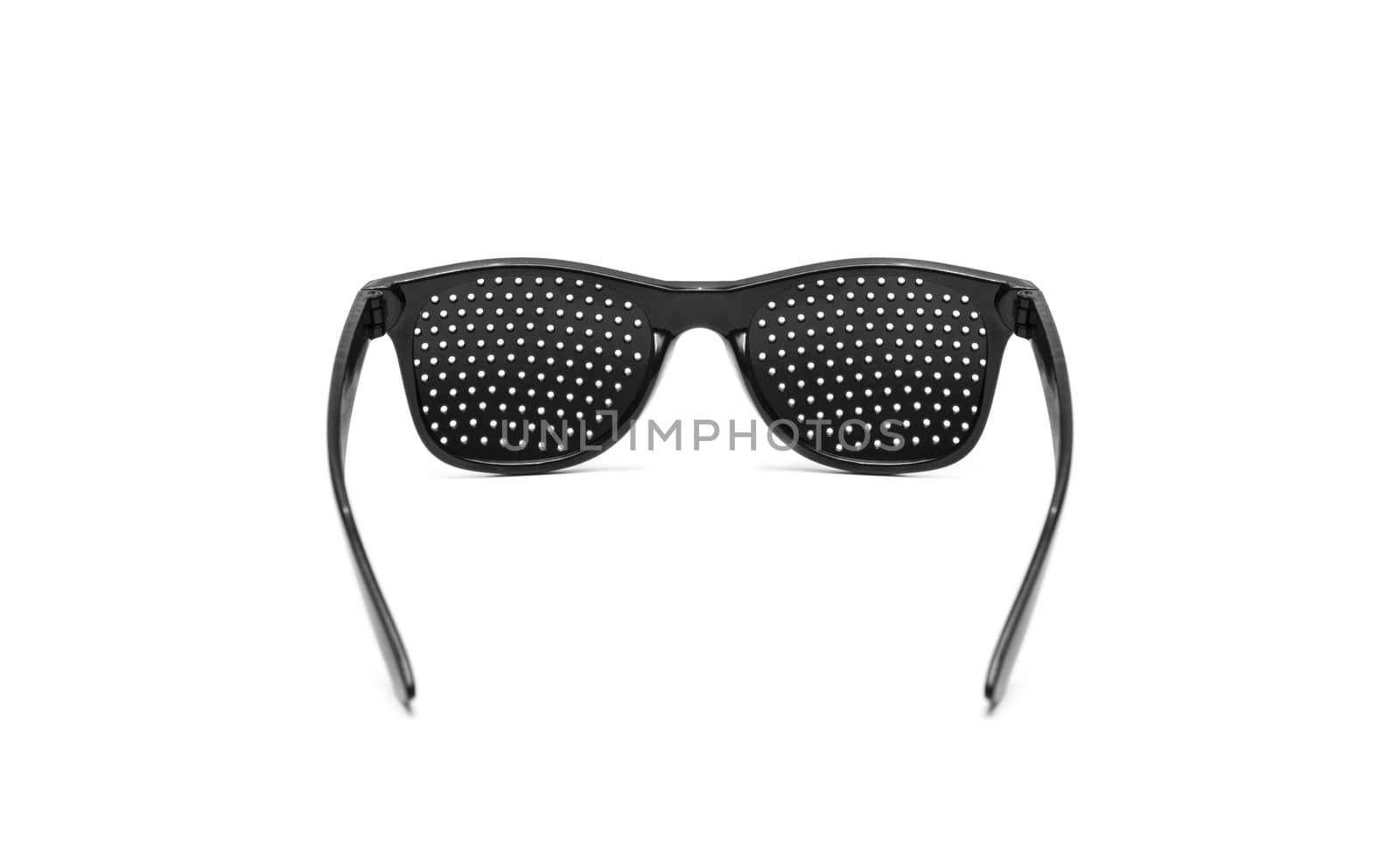 Pin hole sunglasses. Anti Myopia Glasses for vision correction. Isolated on white background
