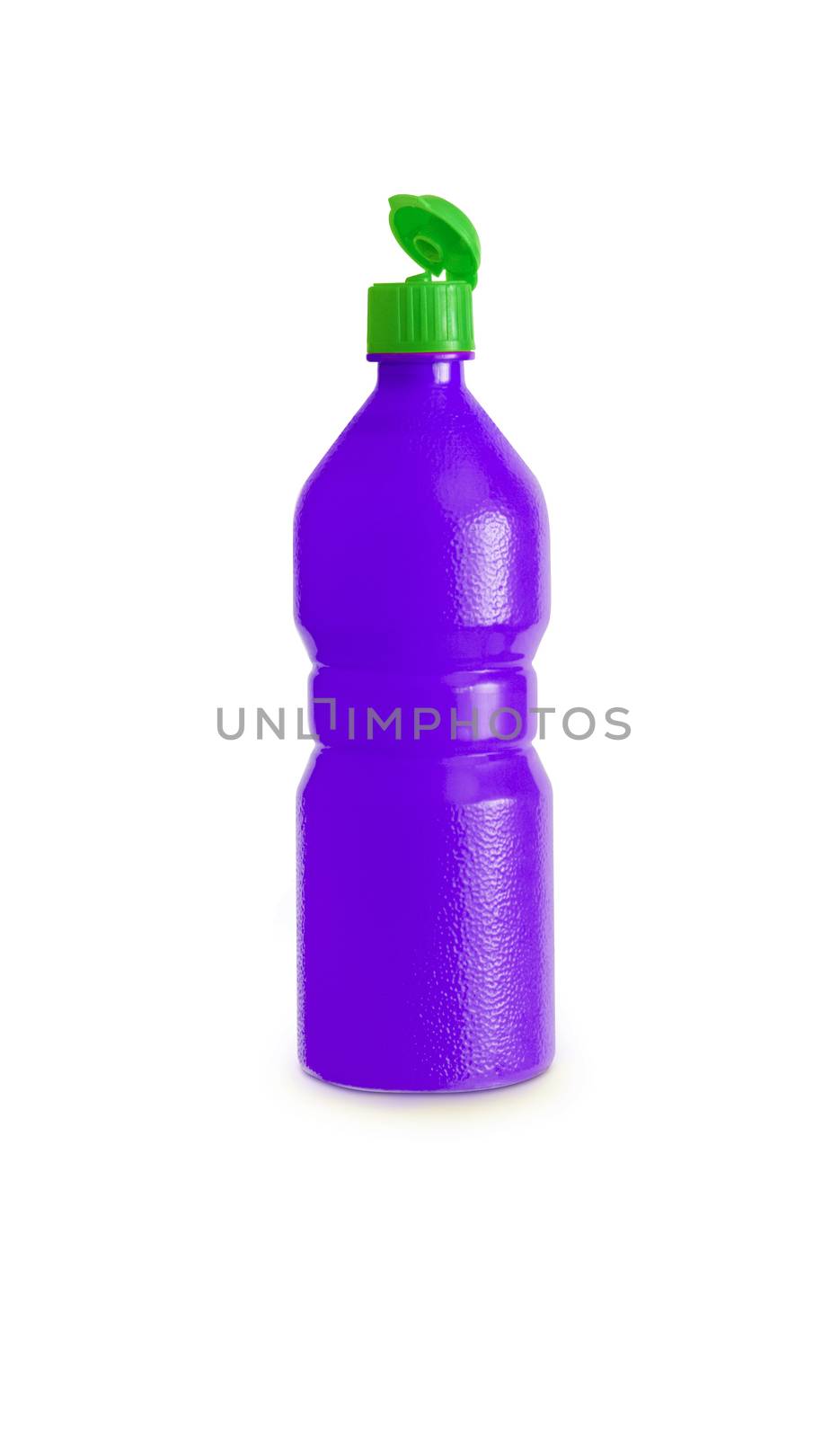 Deep Purple plastic juice, syrup bottle isolated with clipping path