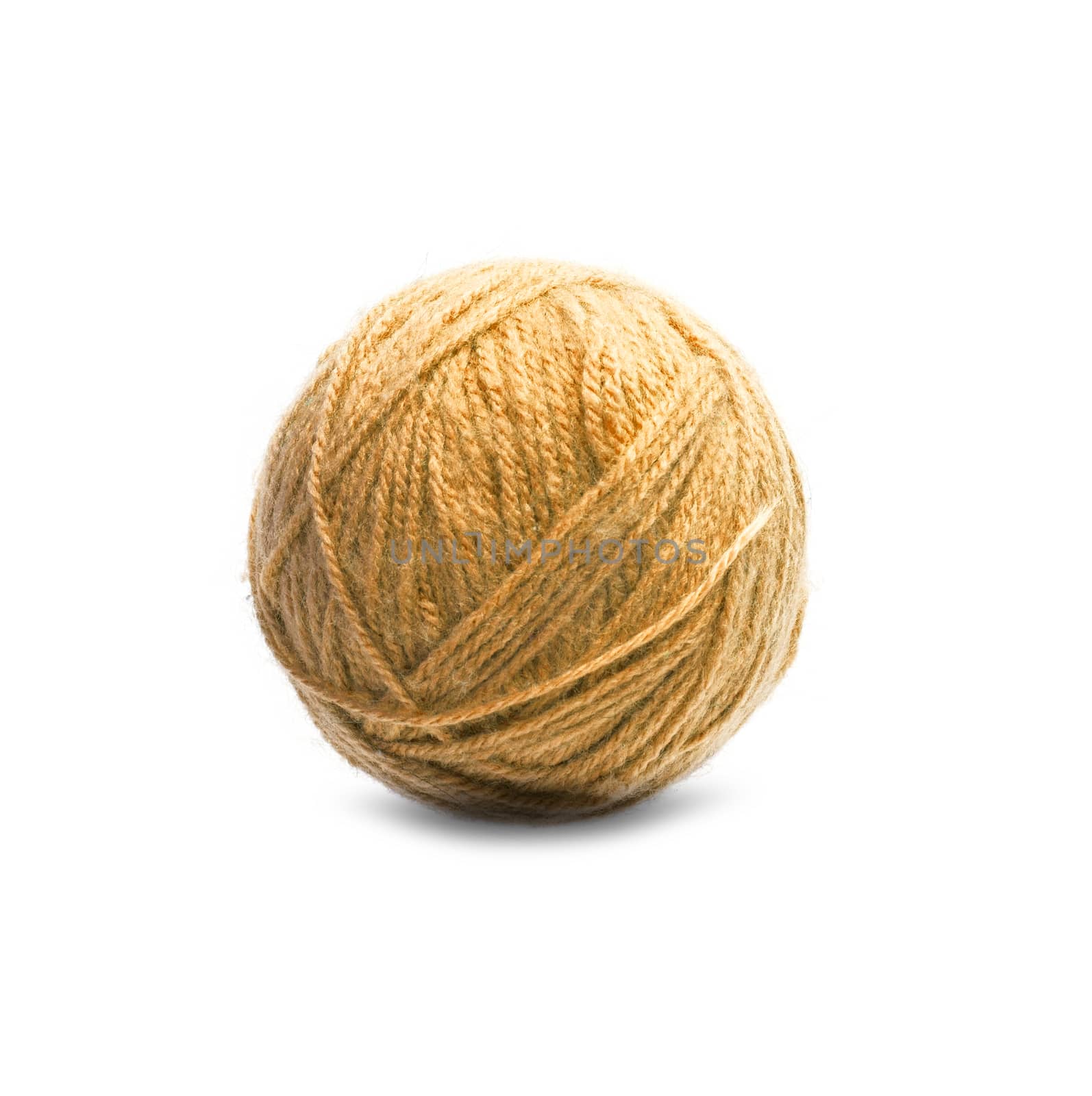 Ball of Threads wool yarn isolated on white background