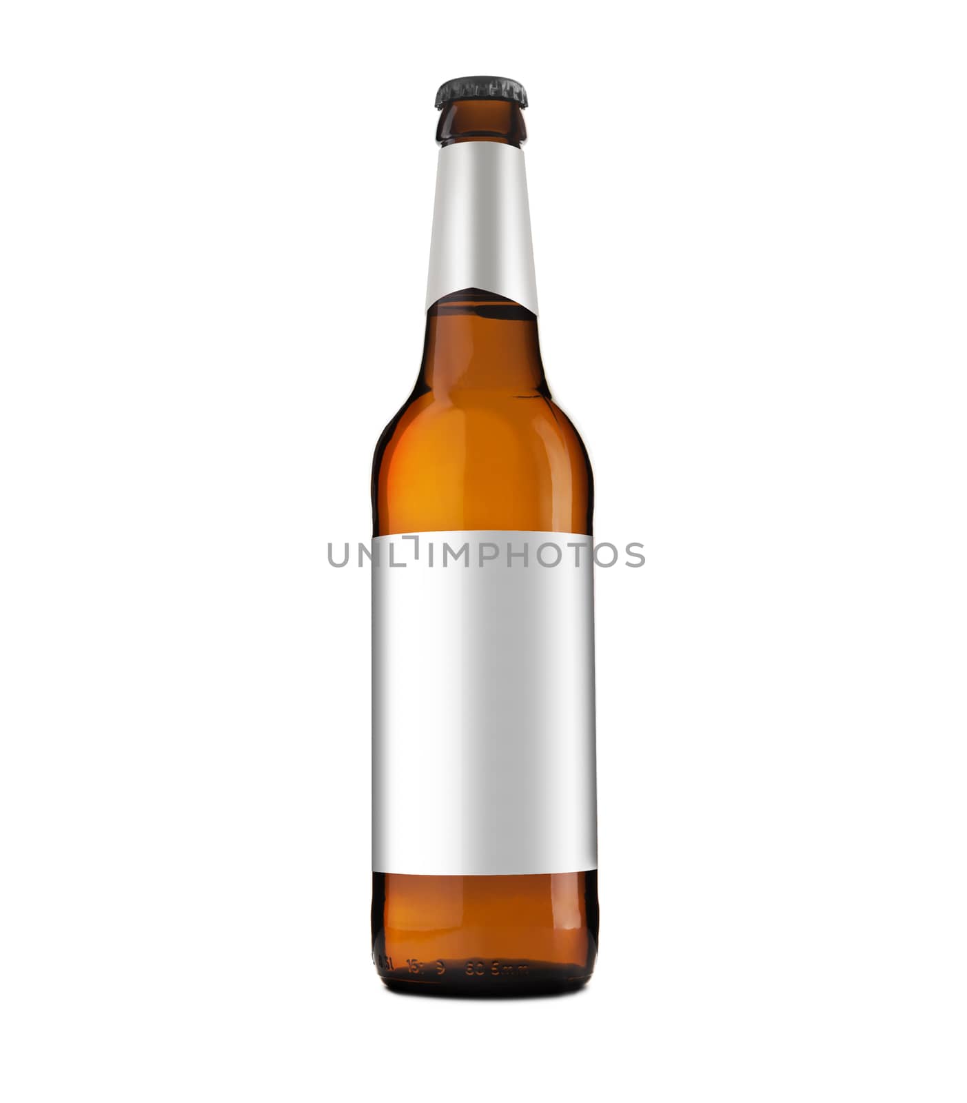 Bottle of Beer isolated on white background. With clipping path.