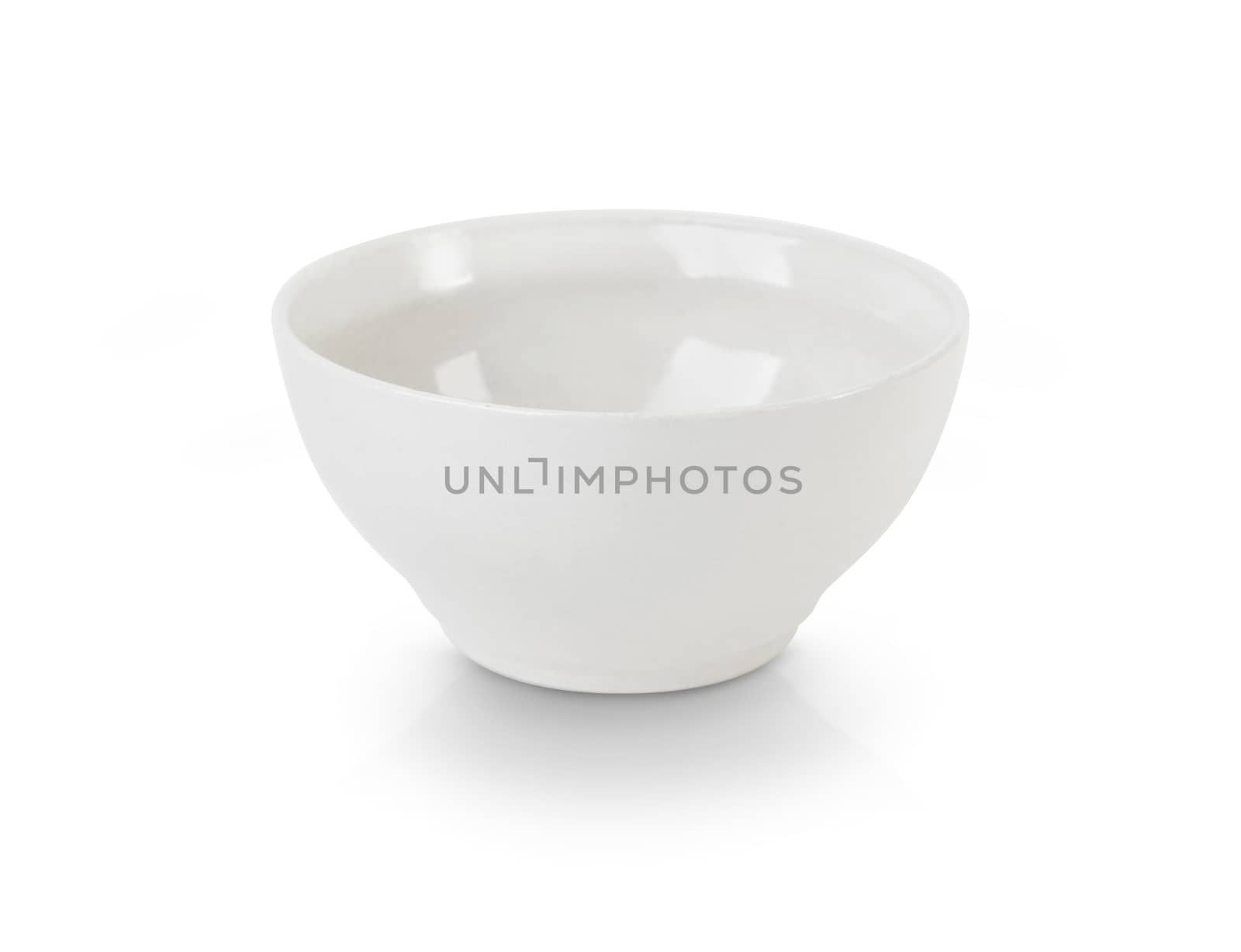 White ceramic bowl isolated on white background. With clipping path.