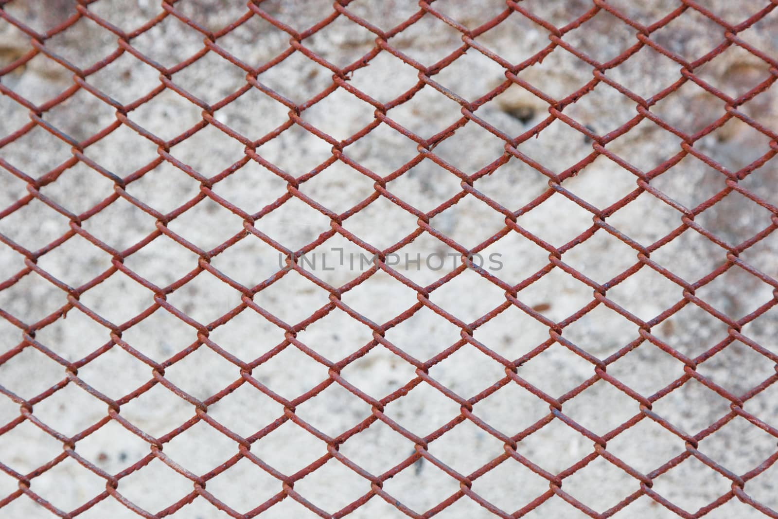 Rusty fence of color metal mesh background
