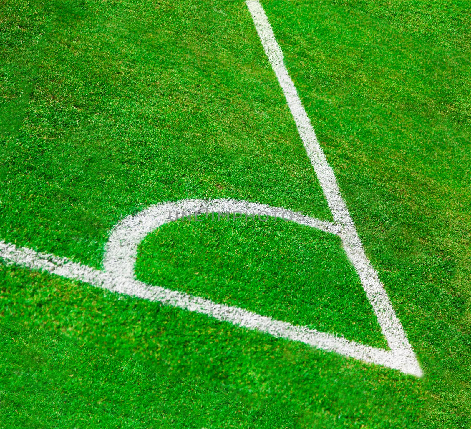 White line Corner of the artificial grass soccer field