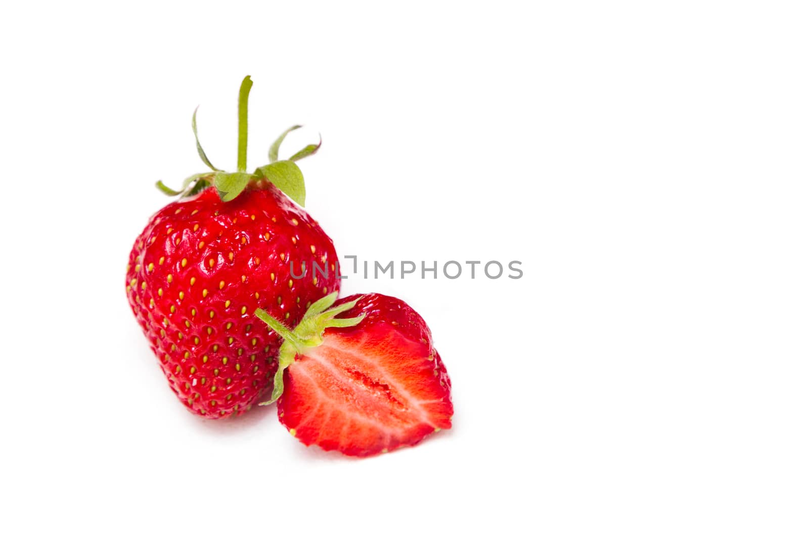 Fresh red strawberries on isolated on white background