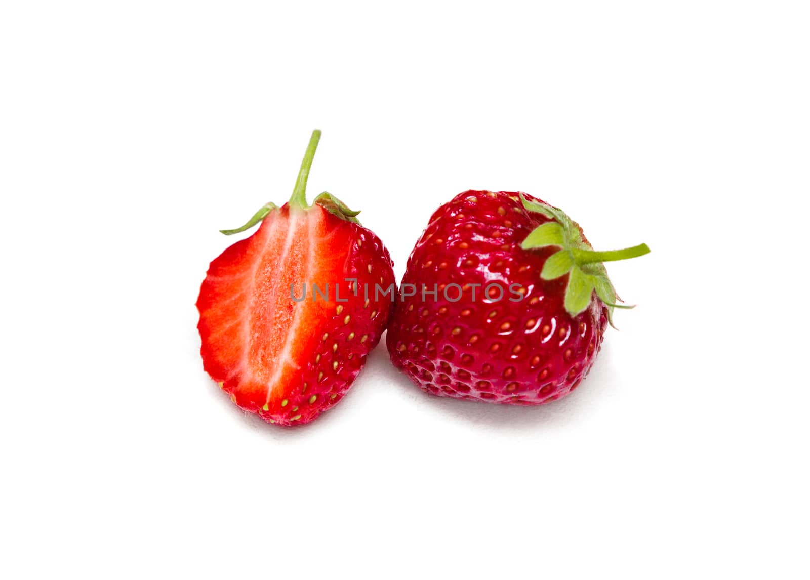 Fresh red strawberries on isolated on white background