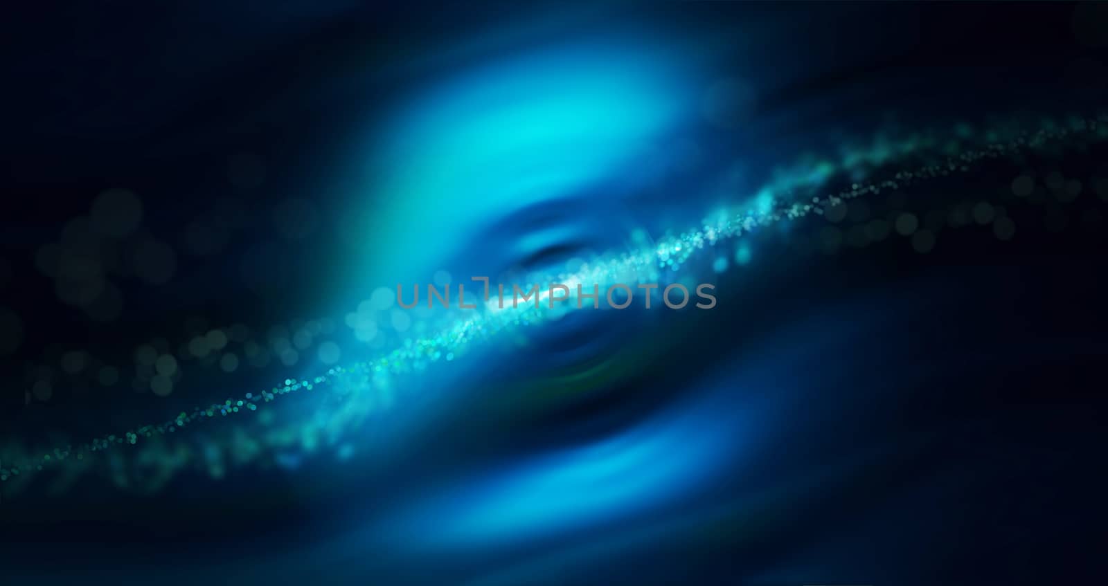 Glitter vintage lights background, dark blue and white, defocused.