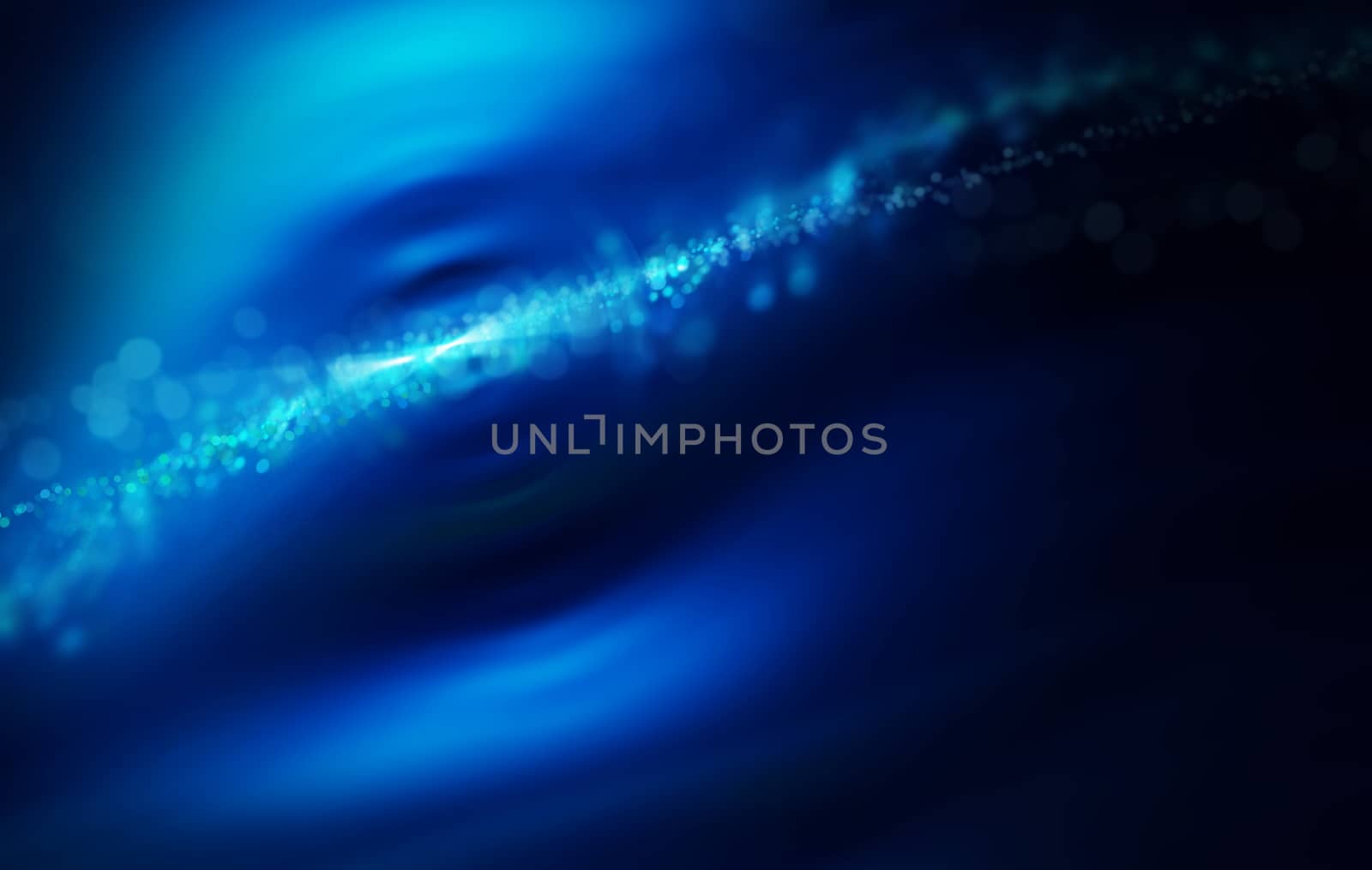 Glitter vintage lights background, dark blue and white, defocused.
