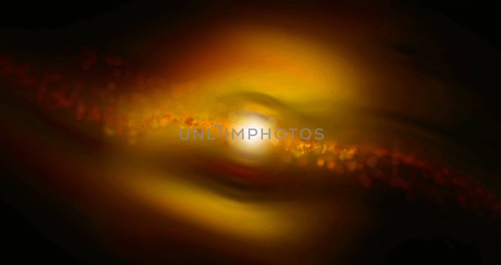 Glitter vintage lights background, dark gold and black, defocused.