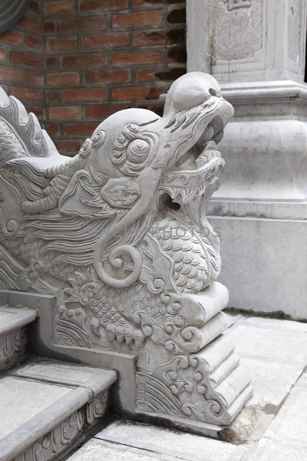 New dragon shaped handrail in Hanoi, Vietnam