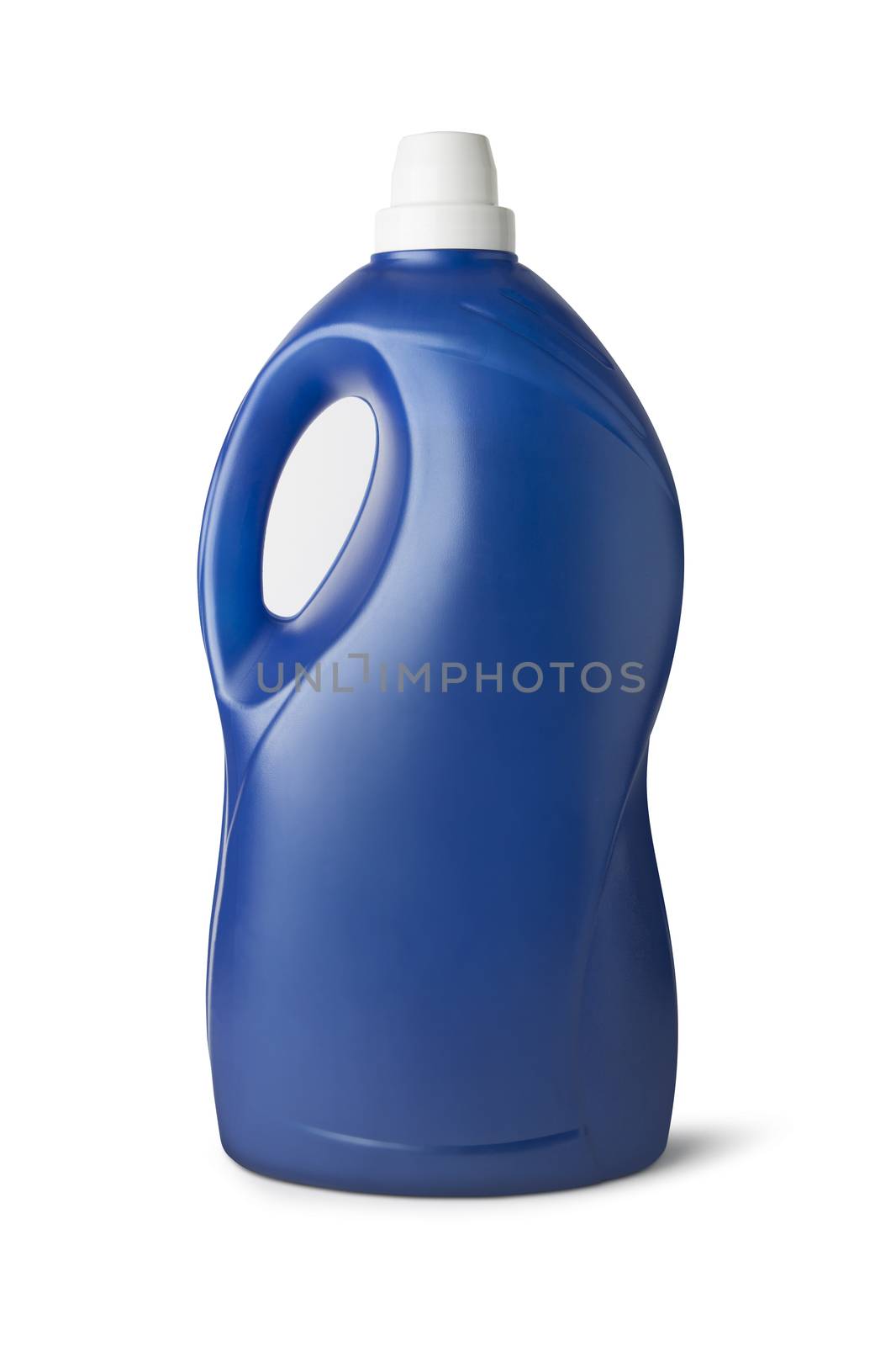 Blue plastic bottle on white background. With clipping path