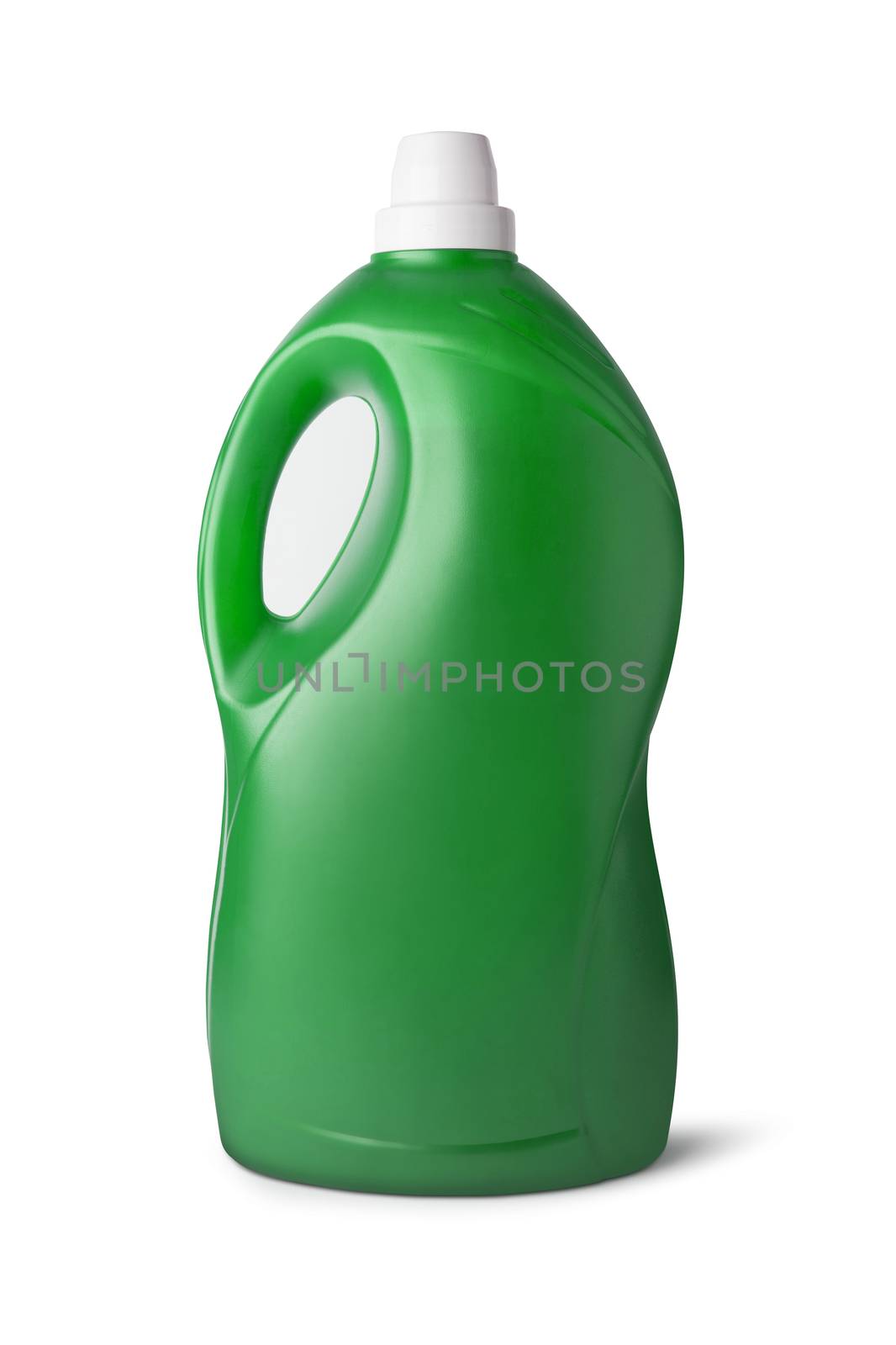 Green plastic bottle on white background. With clipping path