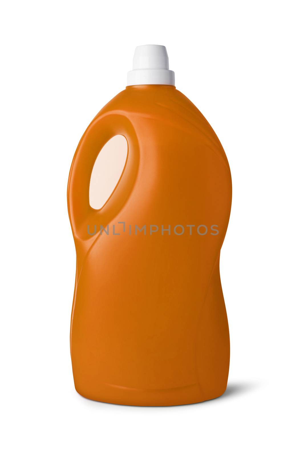 Orange plastic bottle on white background. With clipping path