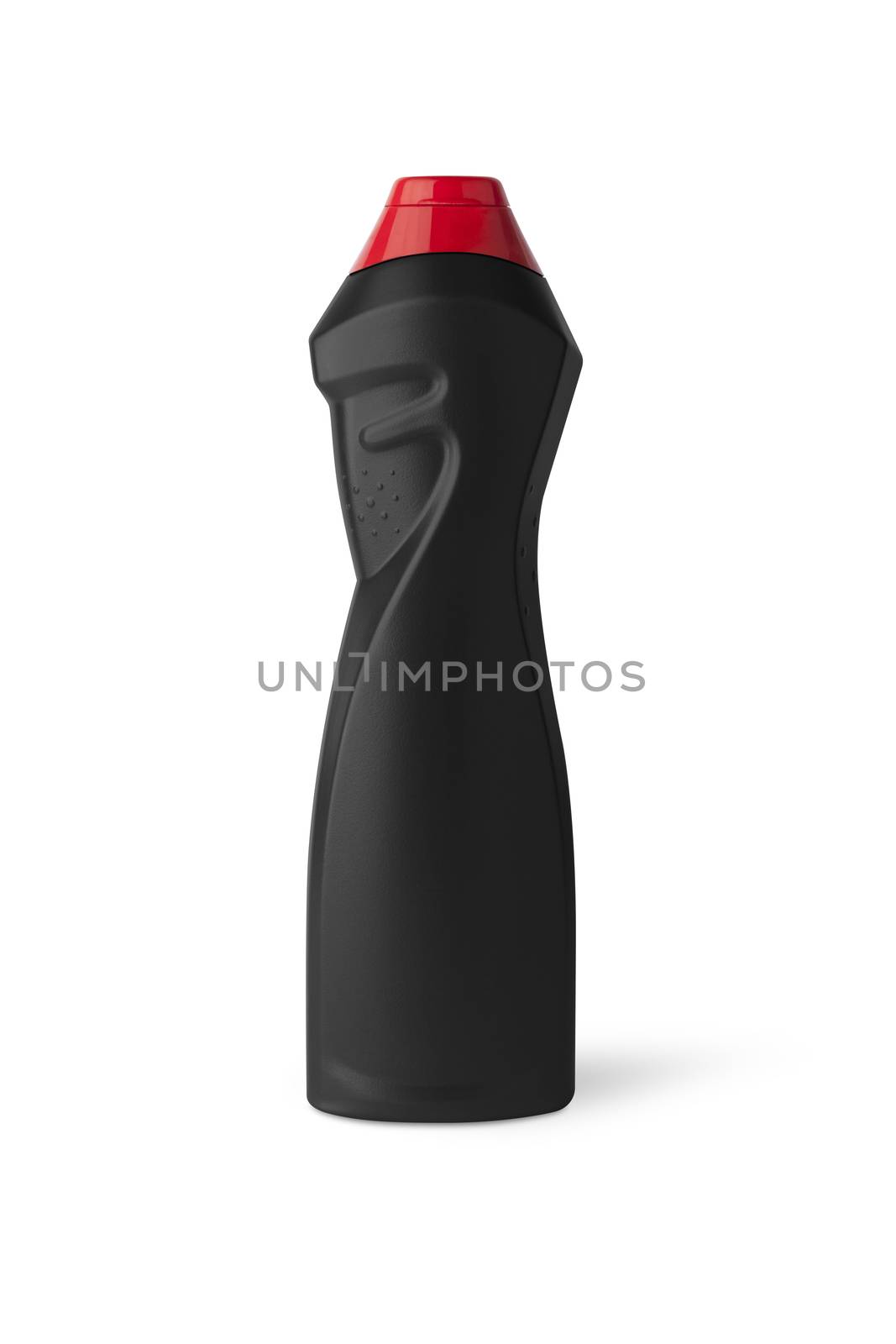 Plastic bottle. Black color isolated on white background. With clipping path