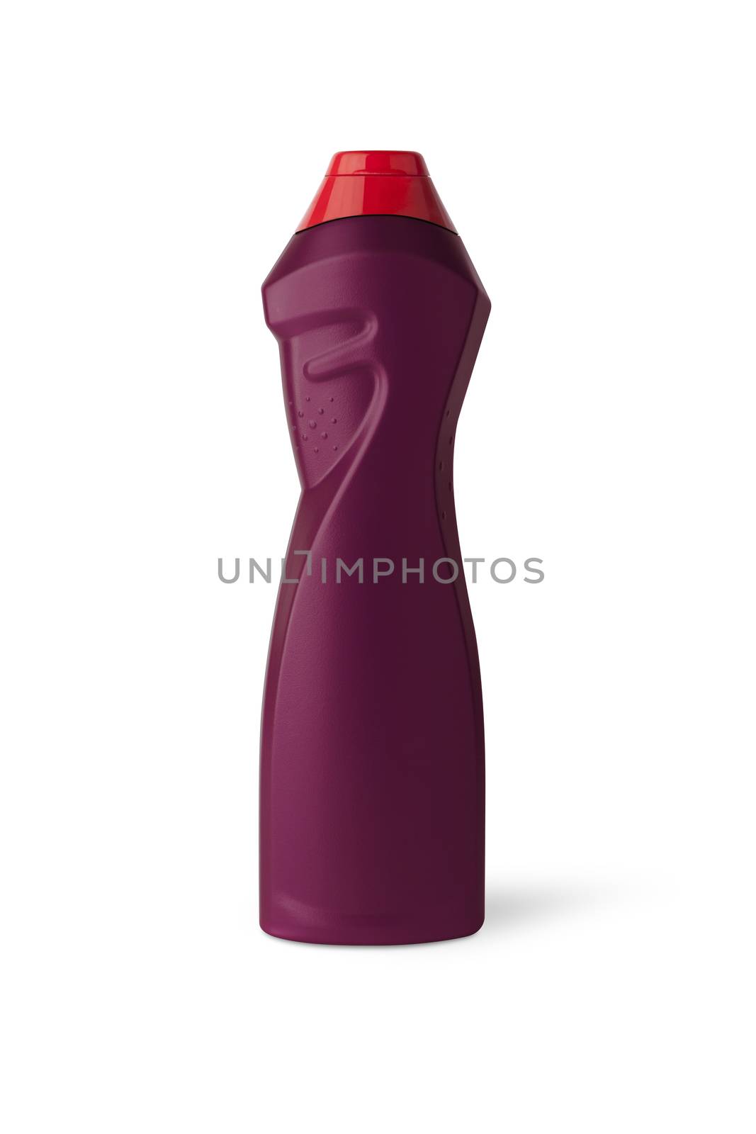 Plastic bottle. Maroon color isolated on white background. With clipping path