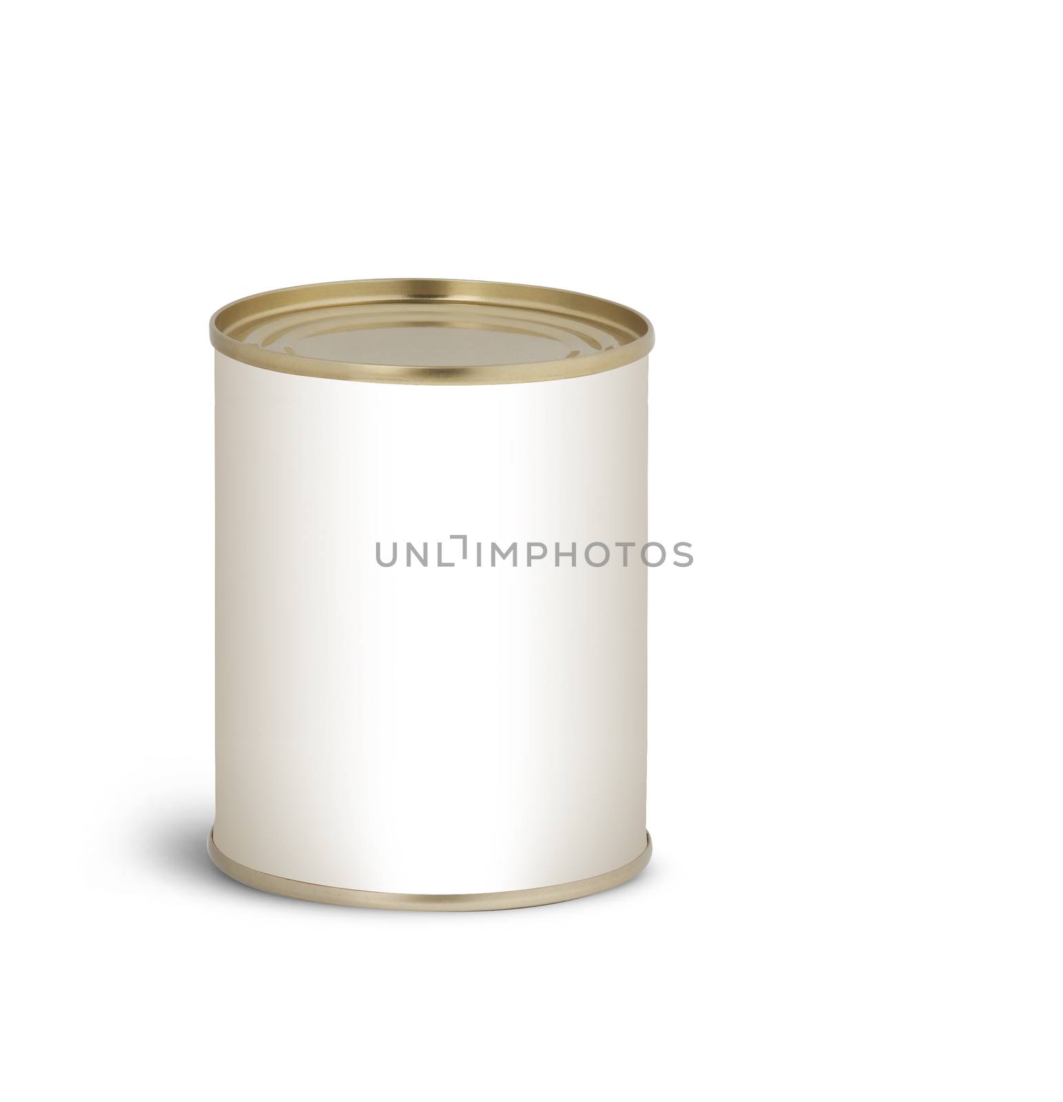 Food aluminium can isolated on white background. With clipping path.