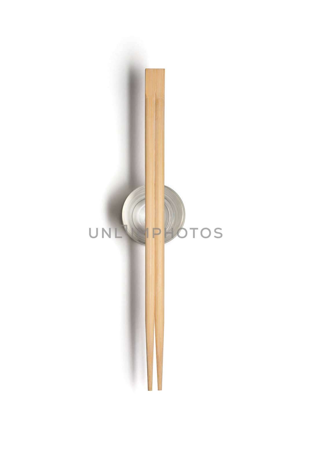 Wooden Asian chopsticks isolated on white background