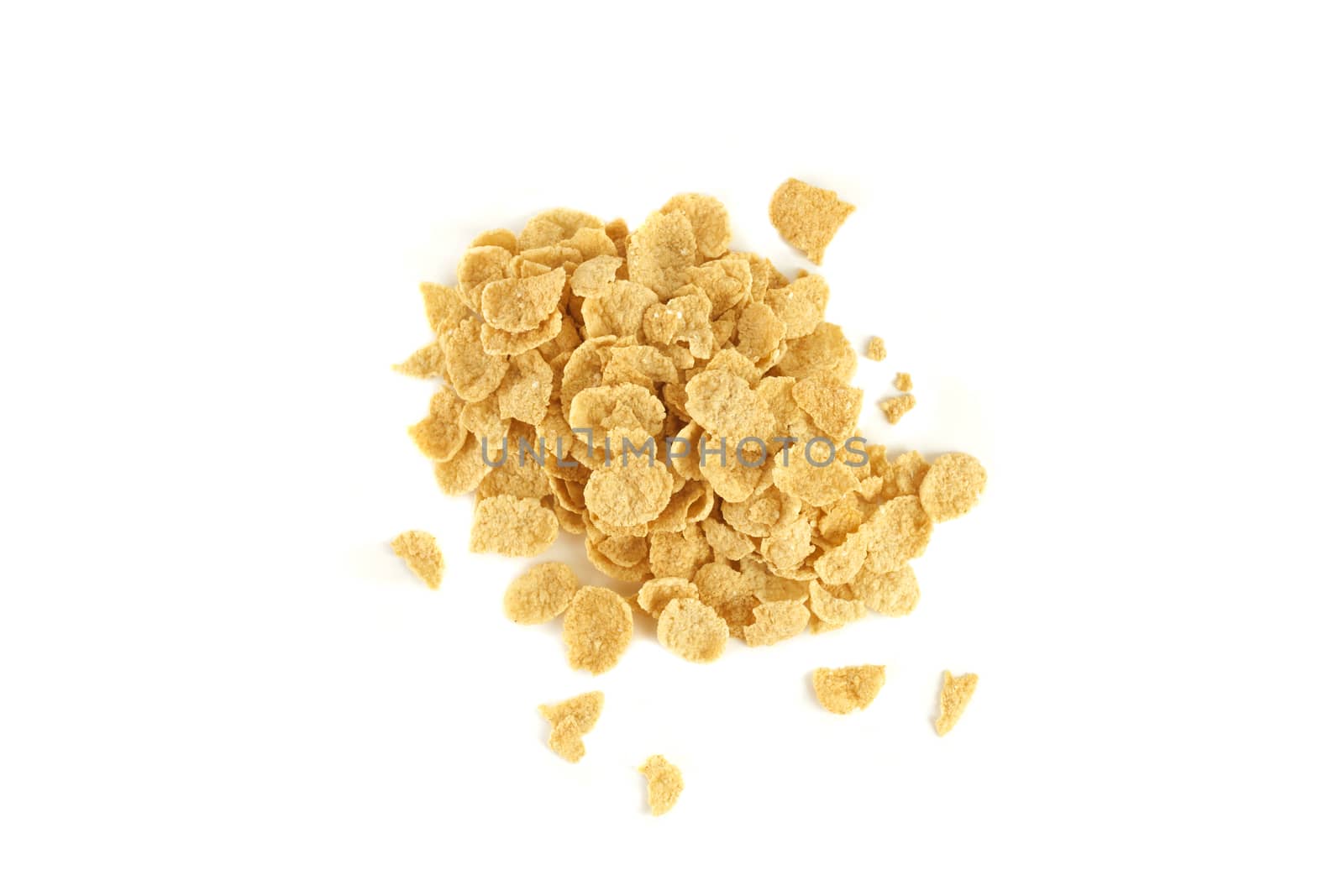 Corn flakes isolated on white background