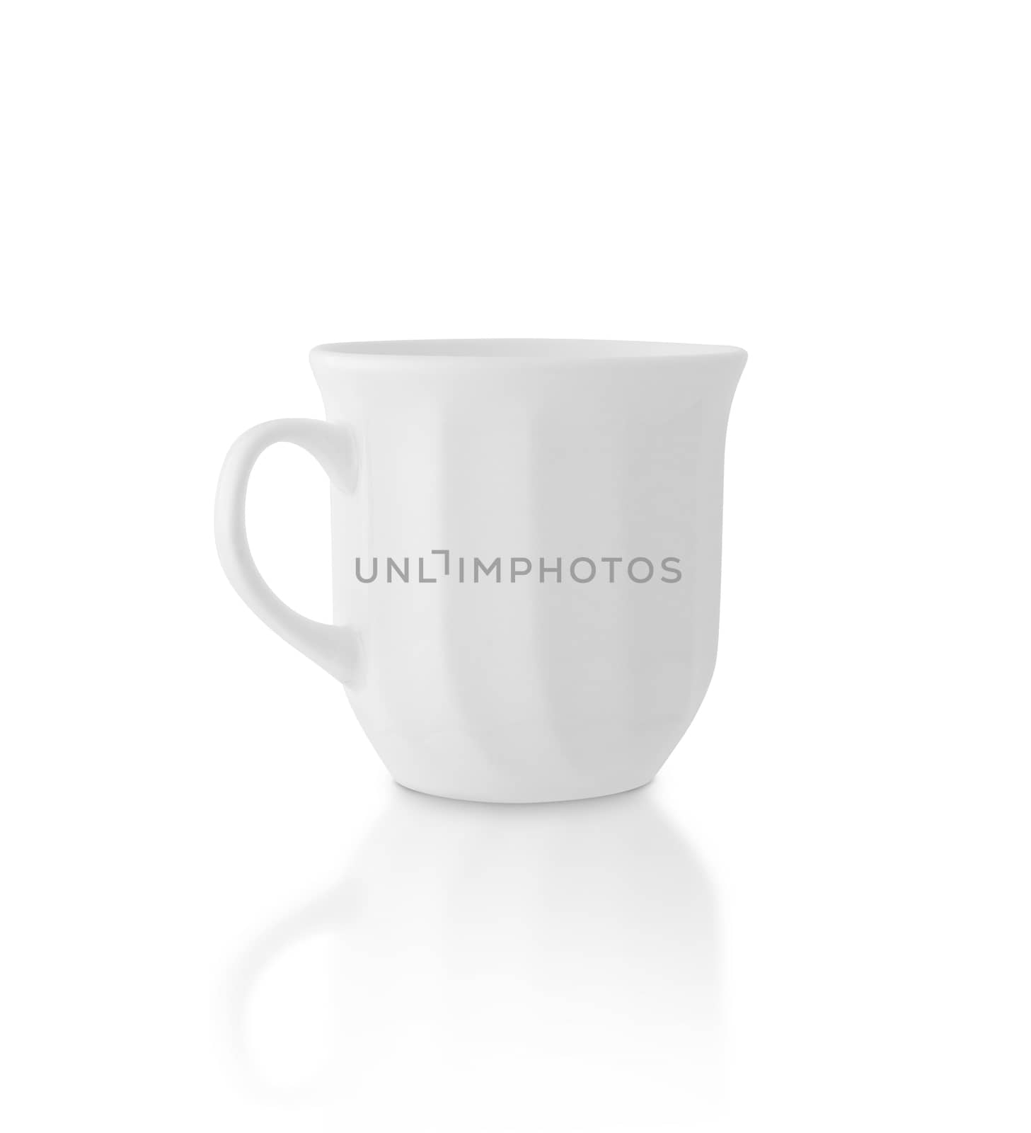 White cup isolated on white background. With clipping path