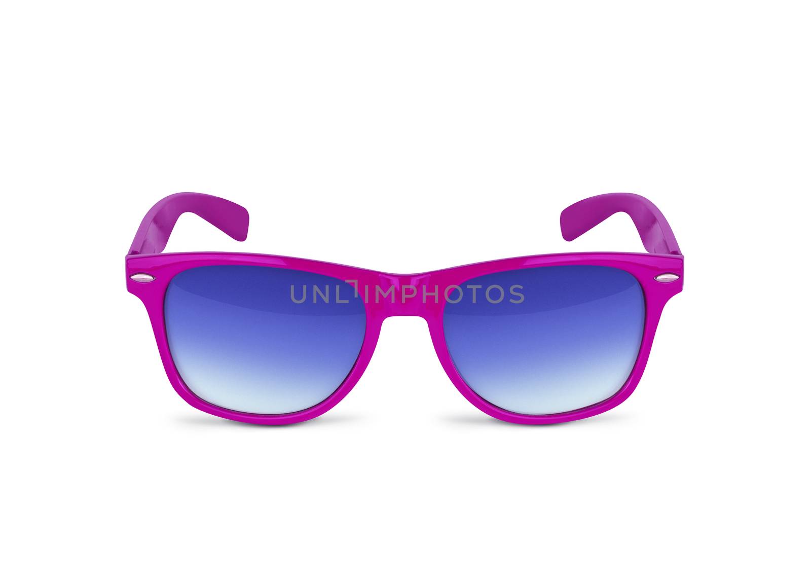 Pink sun glasses isolated over the white background. With clipping path
