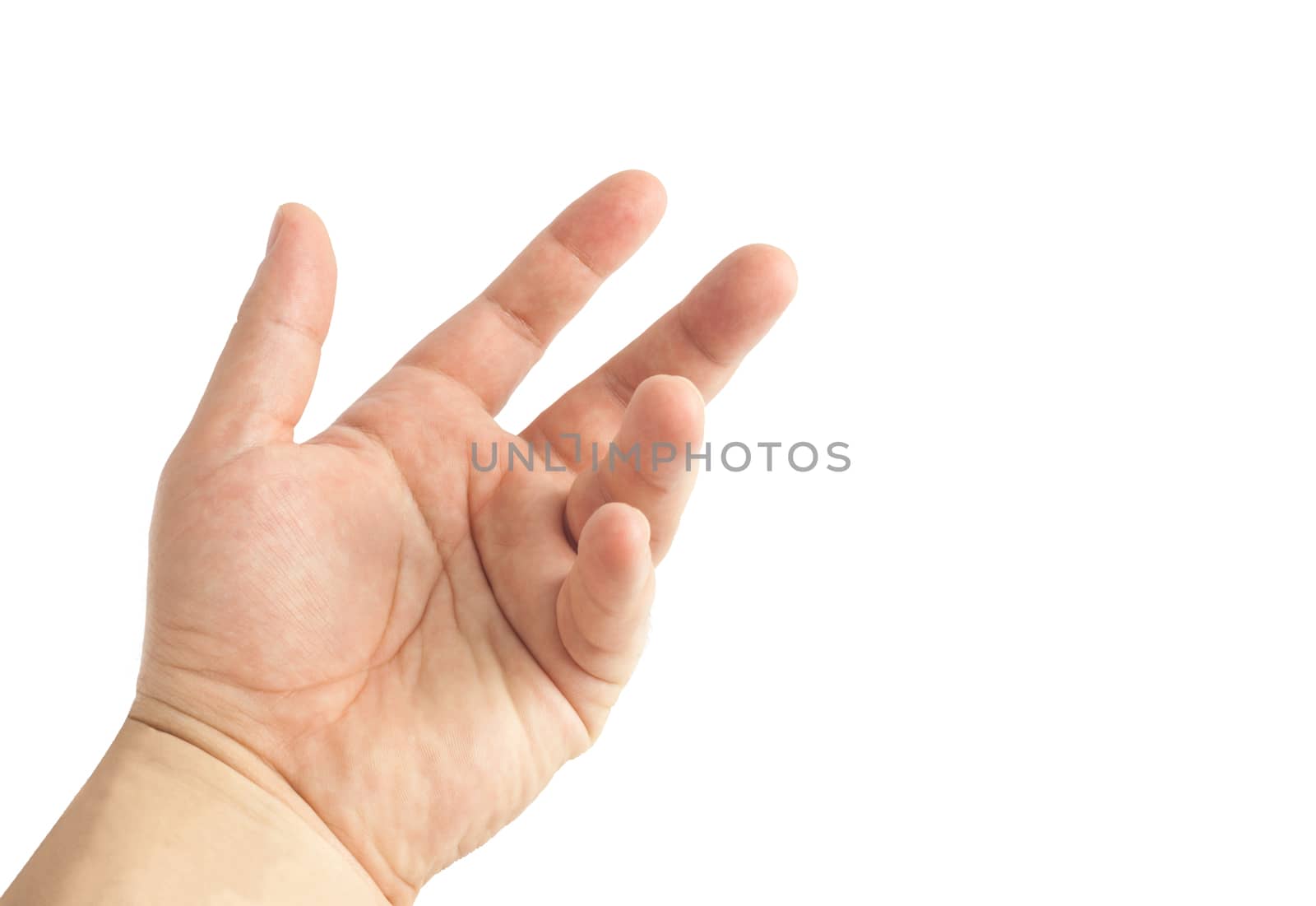 Man hand isolated on white background