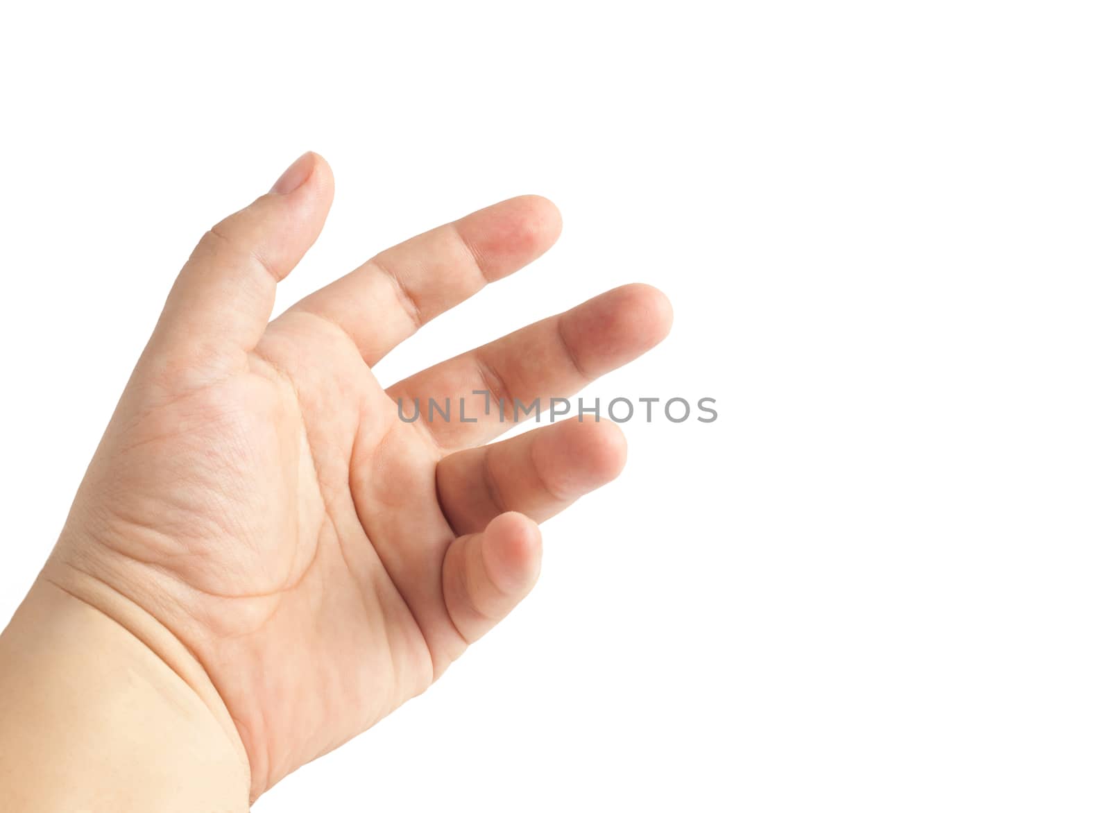 Man hand isolated on white background