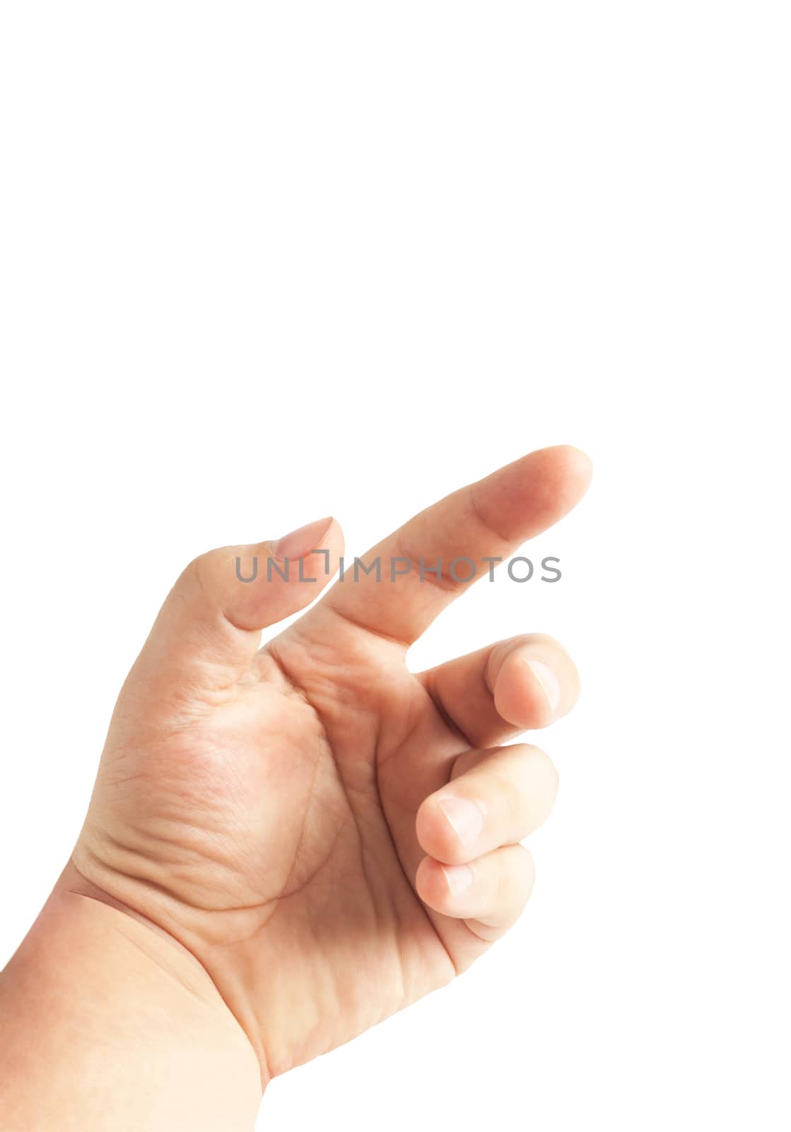 Man hand isolated on white background