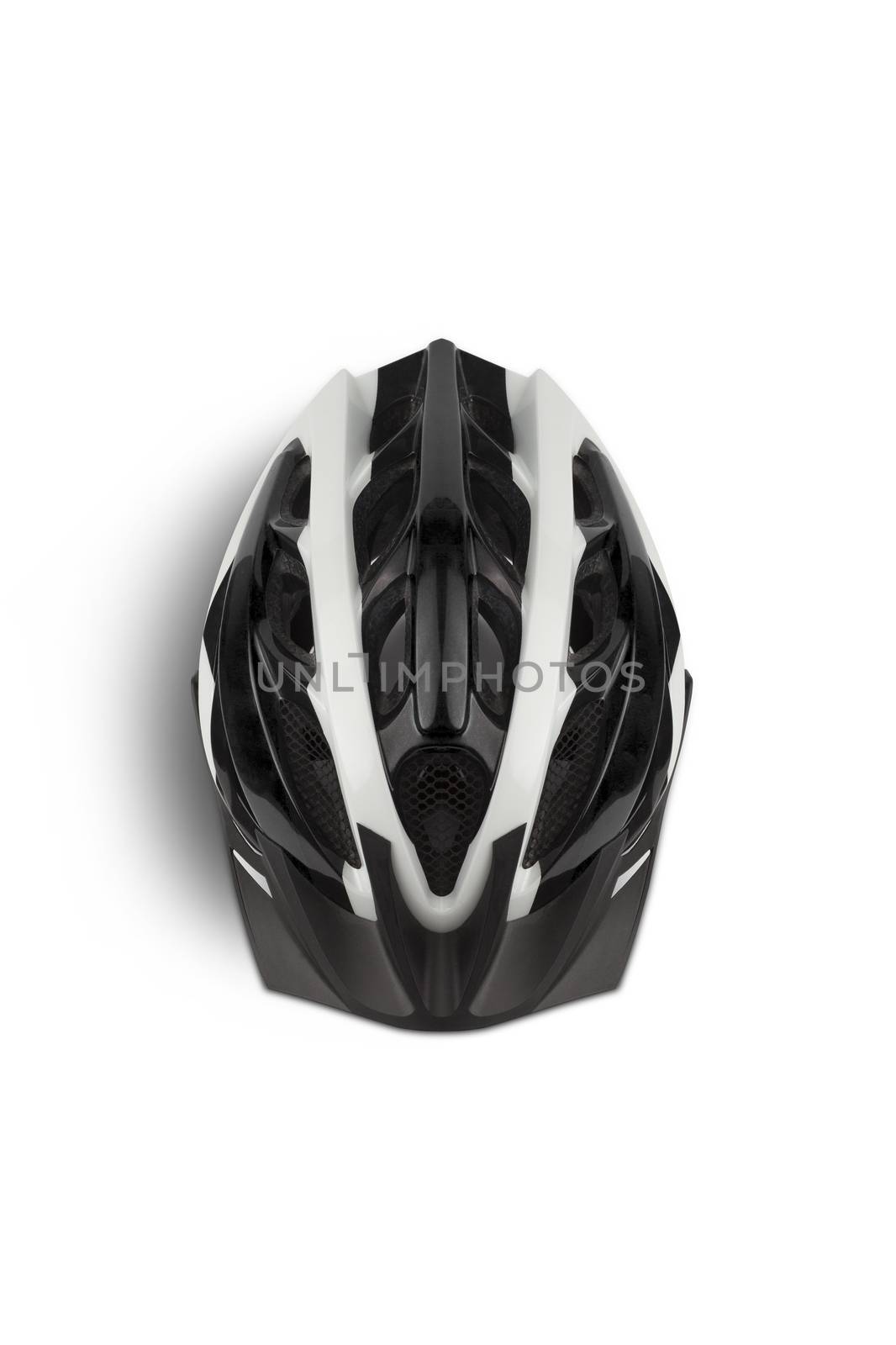 Bicycle Helmet, Head Safety. View from the top. With clipping path