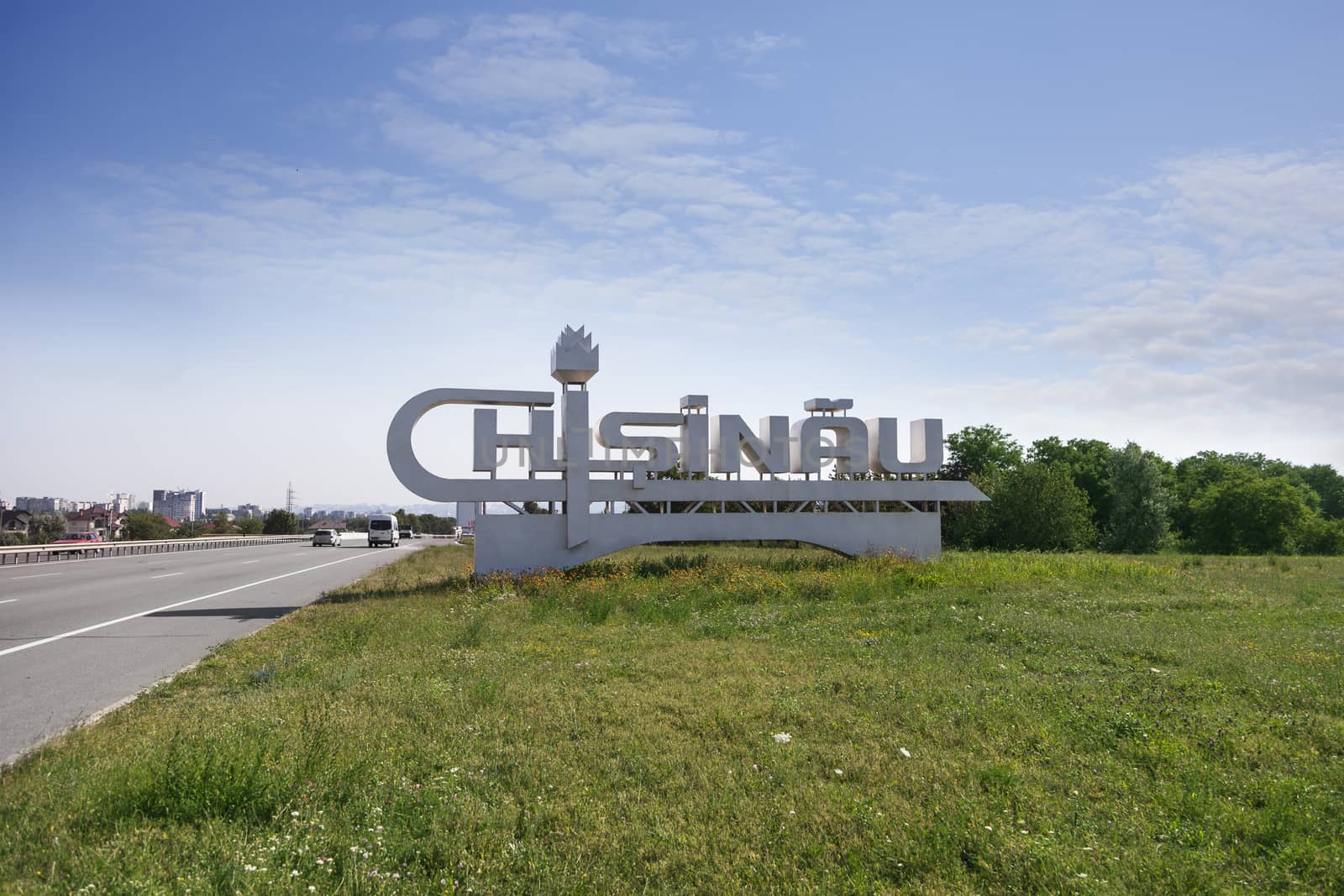 CHISINAU, MOLDOVA- JULY 13, 2016: Landmark the city of Chisinau. Boundary of the city of Chisinau.