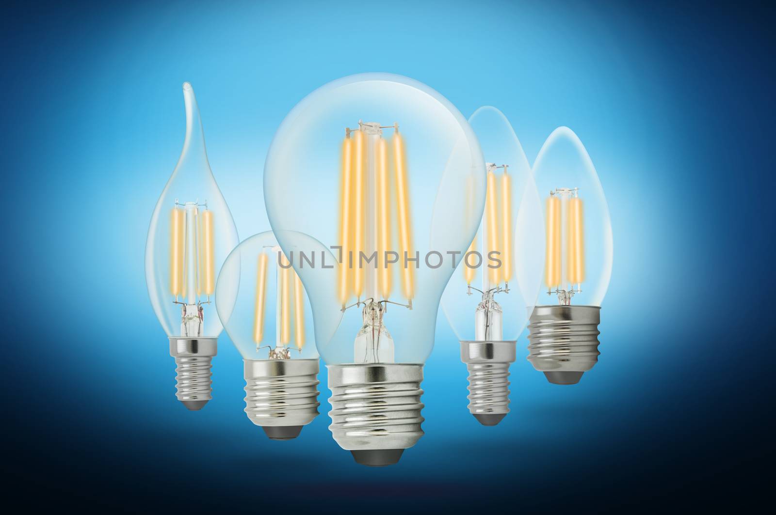 LED filament light bulb, Cool White 6000K.