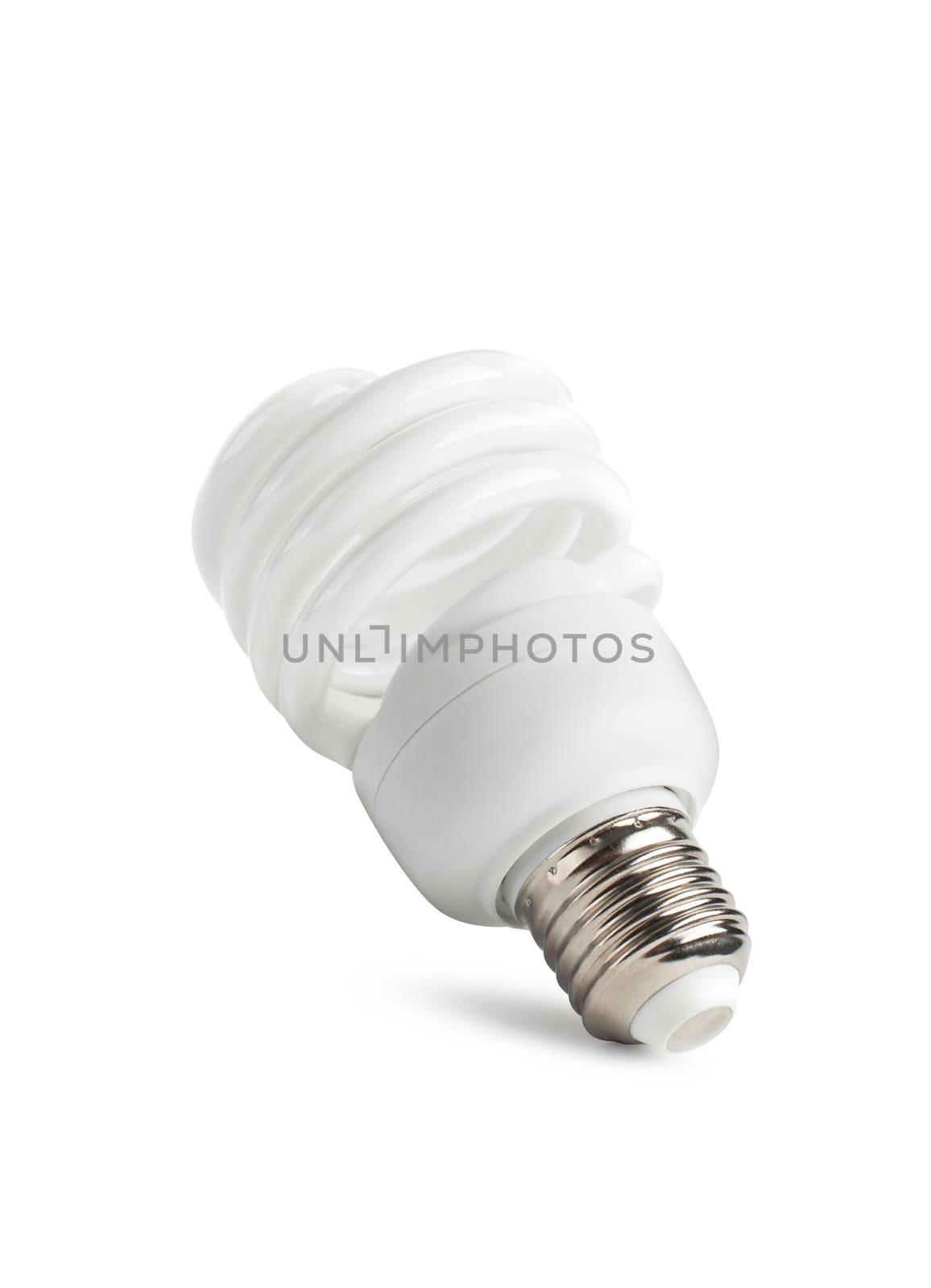 Energy saving light bulb on a white background isolated. With clipping path