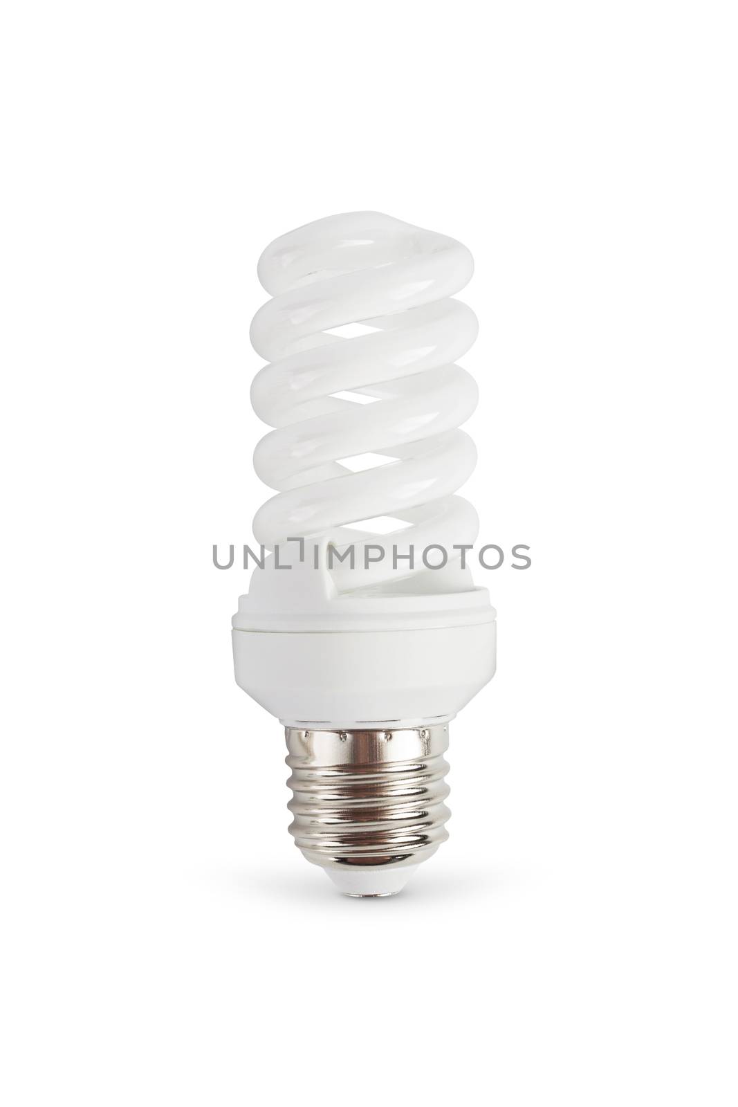 Energy saving light bulb on a white background isolated. With clipping path
