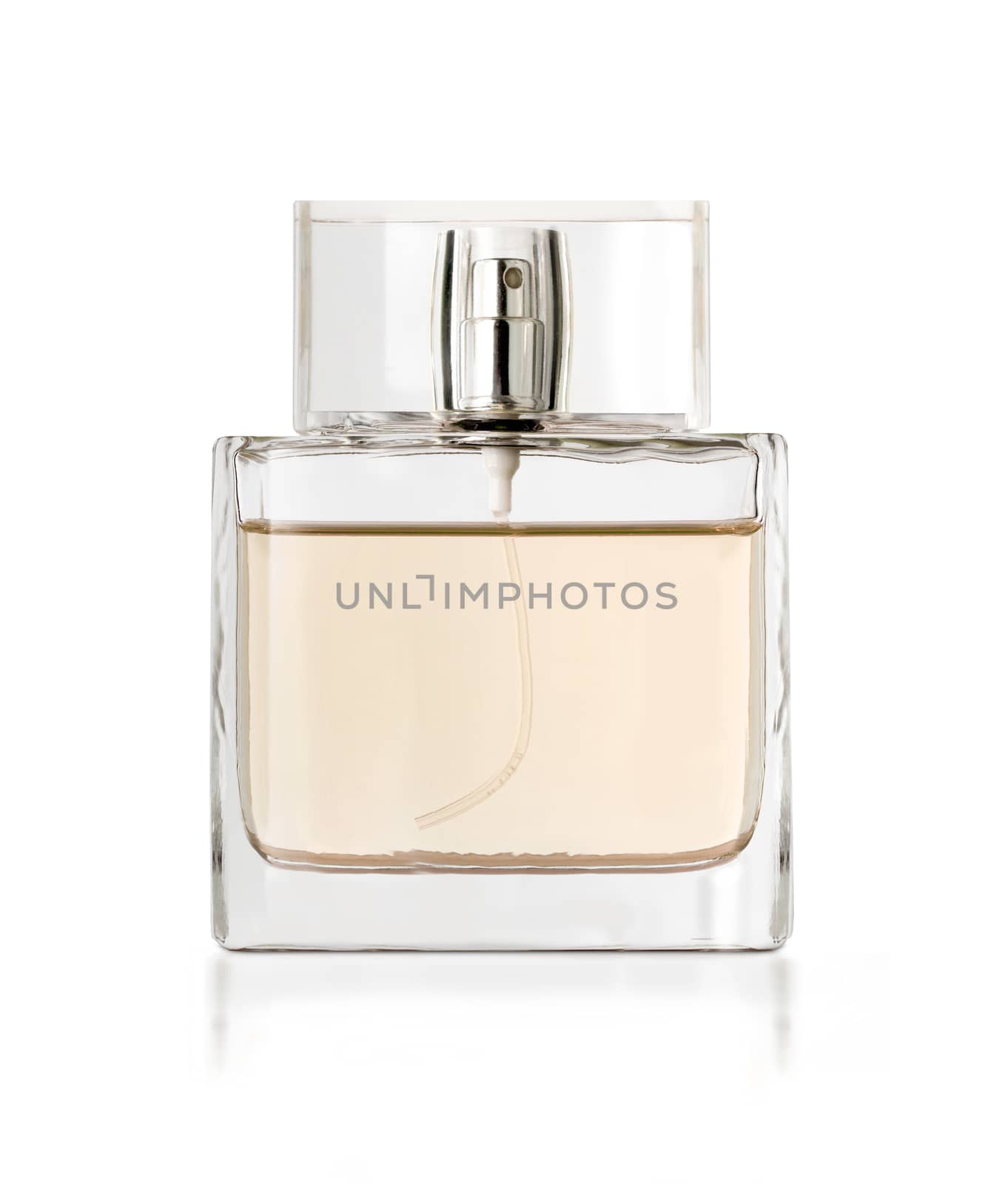 Perfume in beautiful bottle isolated on white with clipping path