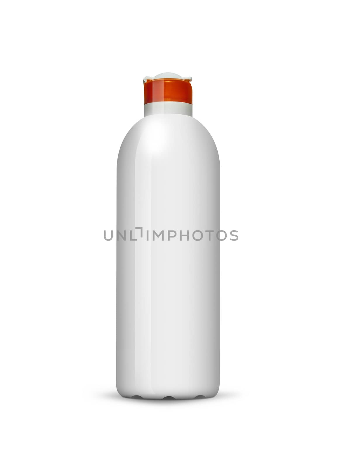 Blank shampoo bottles isolated on white background