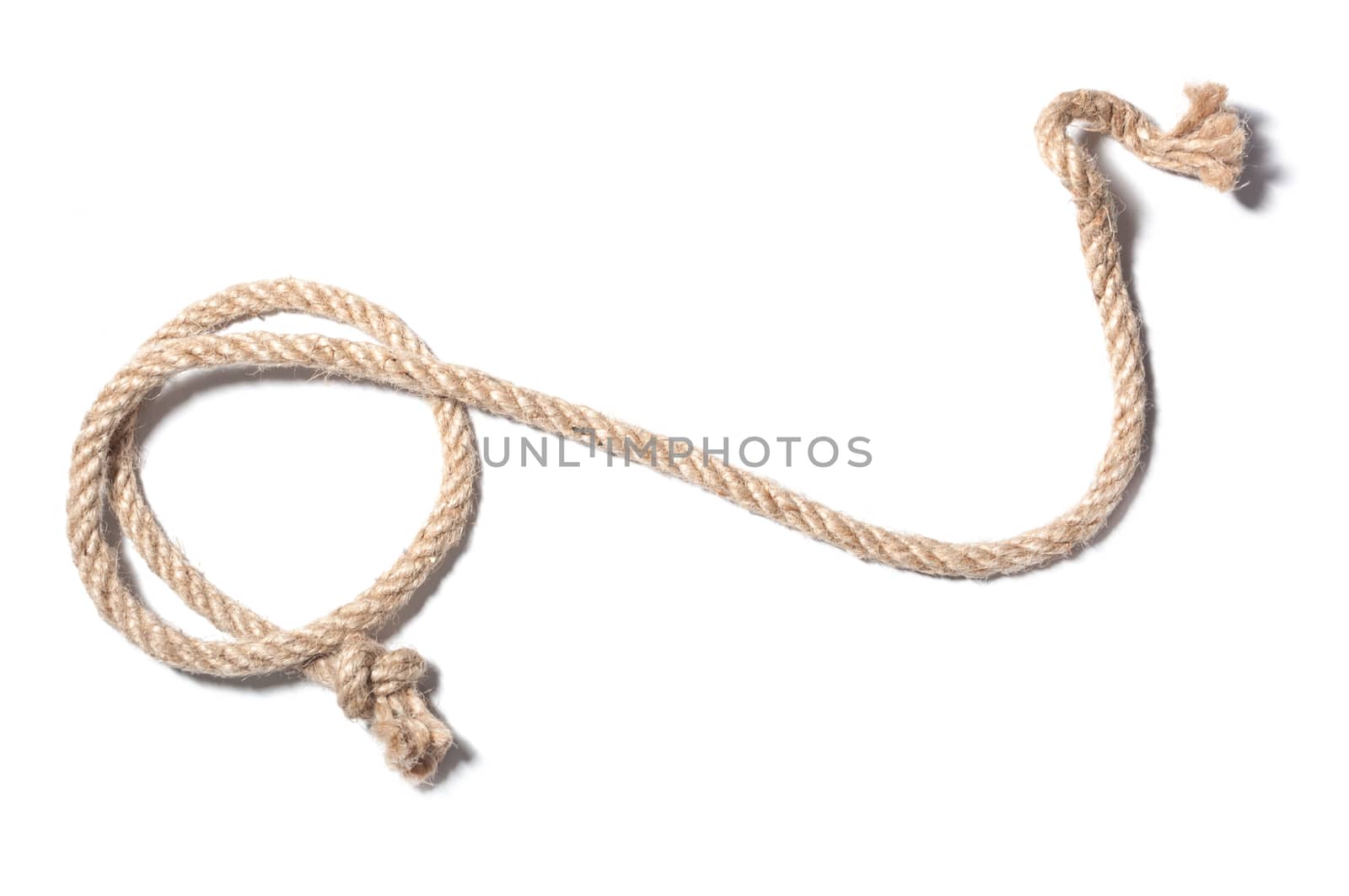 Rope with knot isolated over white background