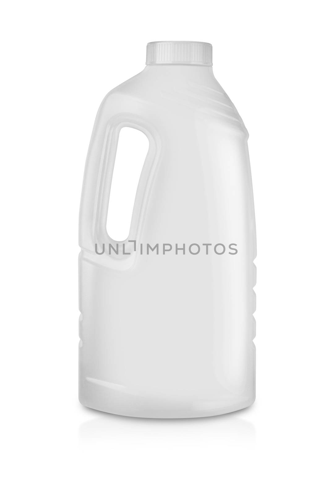 White plastic bottle on white background. With clipping path