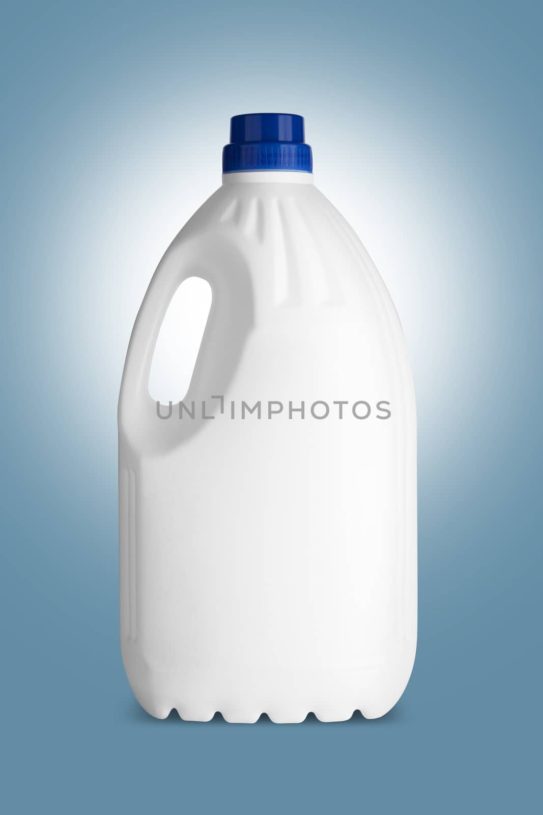 White plastic bottle for liquid laundry detergent or cleaning agent or bleach or fabric softener.With clipping path