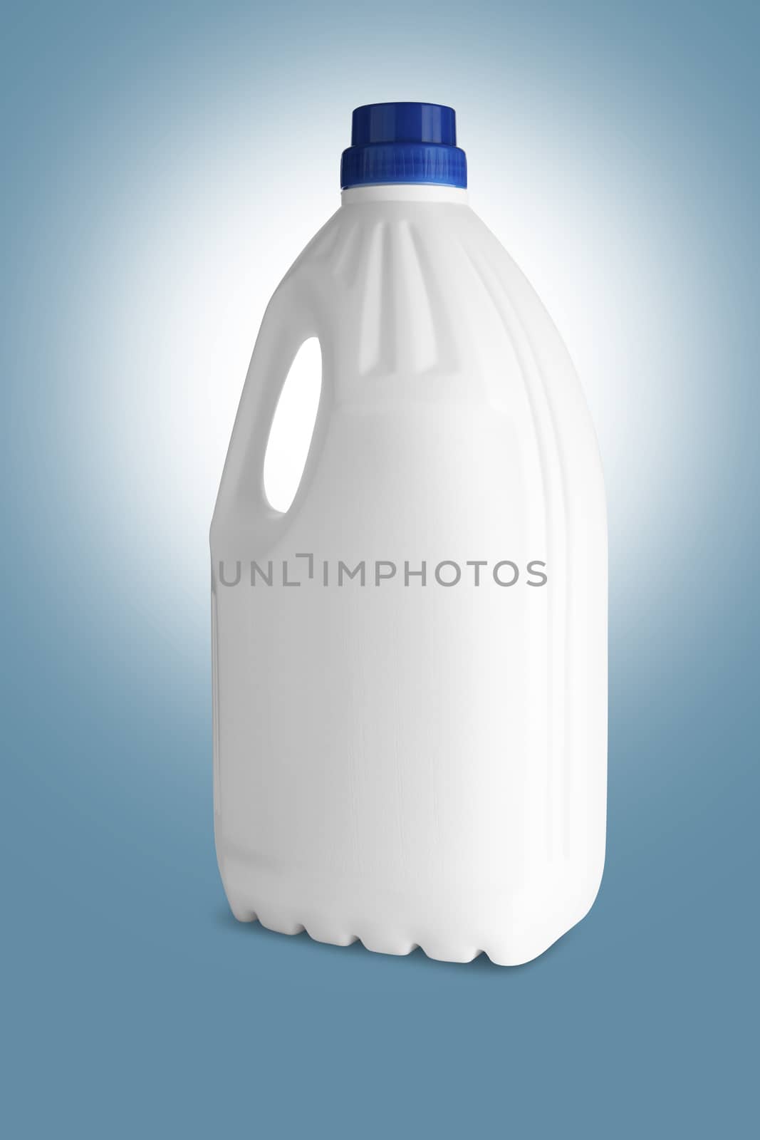 White plastic bottle for liquid laundry detergent or cleaning agent or bleach or fabric softener.With clipping path