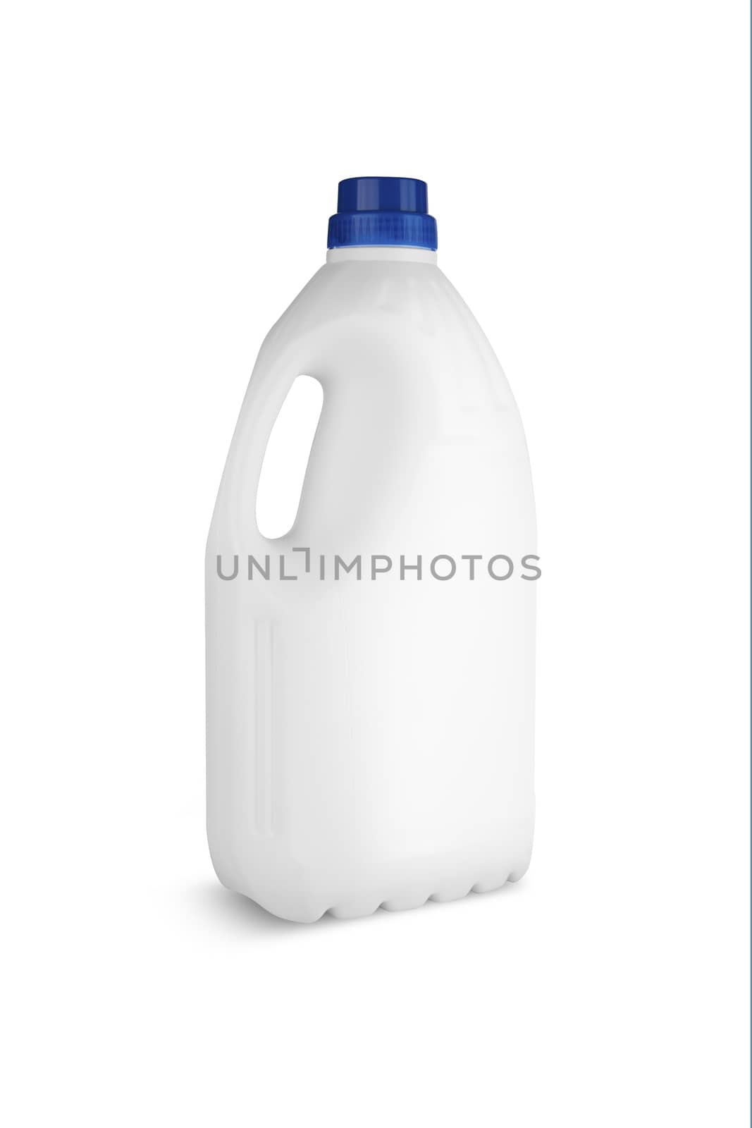 White plastic bottle for liquid laundry detergent or cleaning agent or bleach or fabric softener.With clipping path