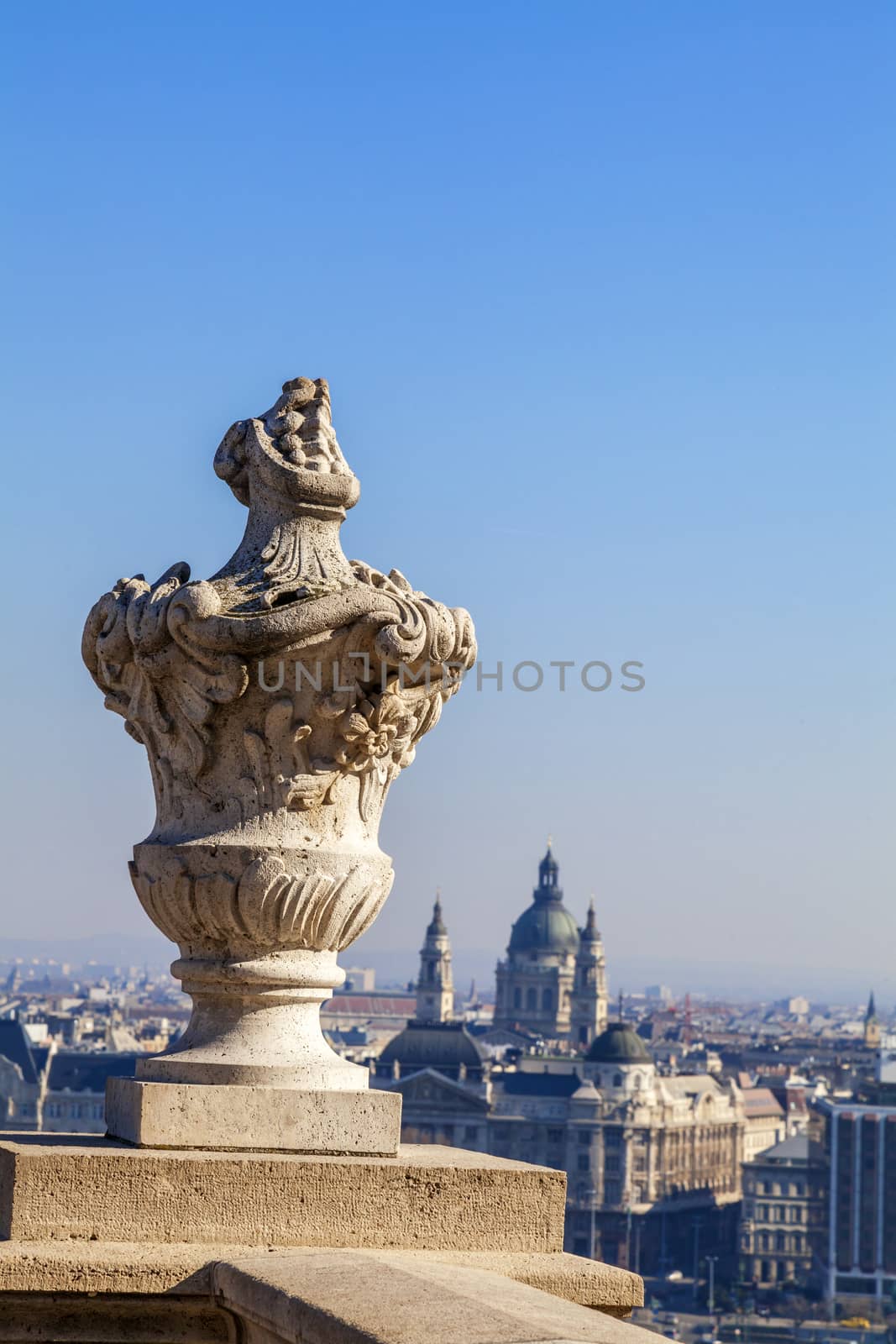 View from above on St. Stephen Basilica in Budapest, Hungary
