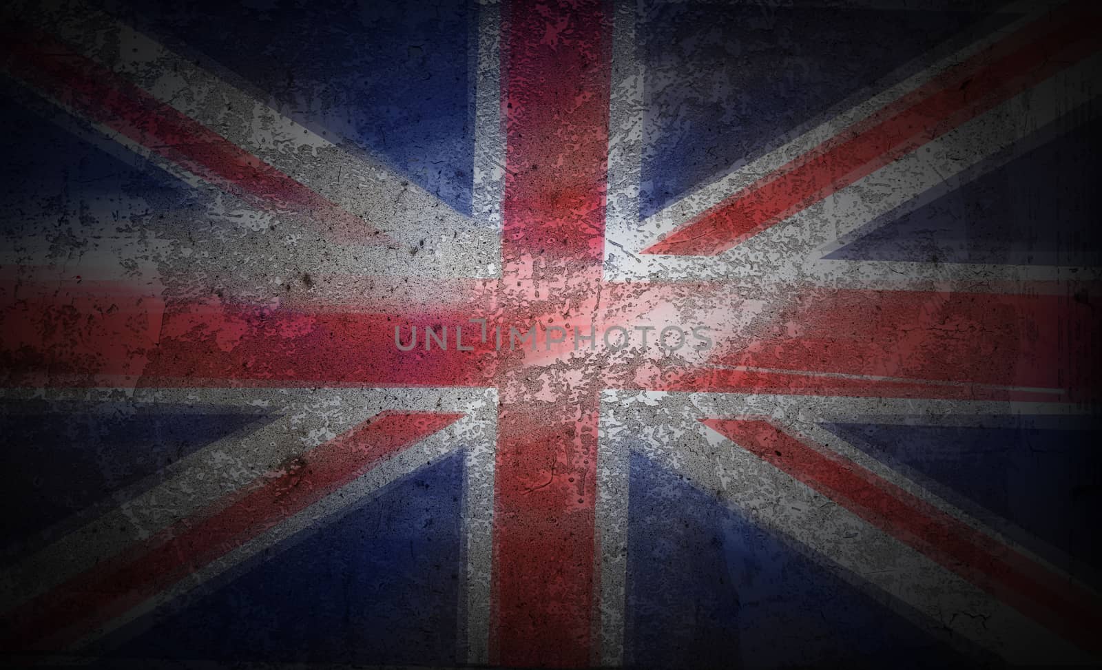 Grunge UK flag on stone texture background closeup