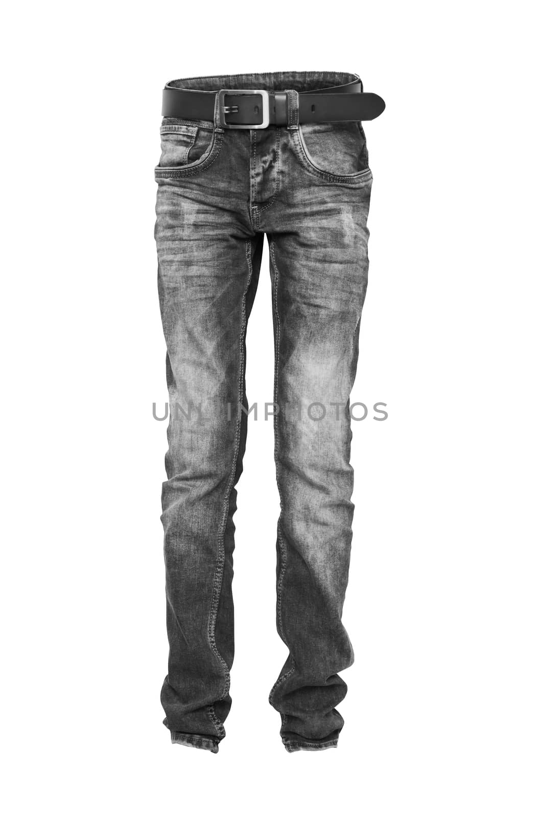 Black Jeans with a black belt the teenager. With clipping path