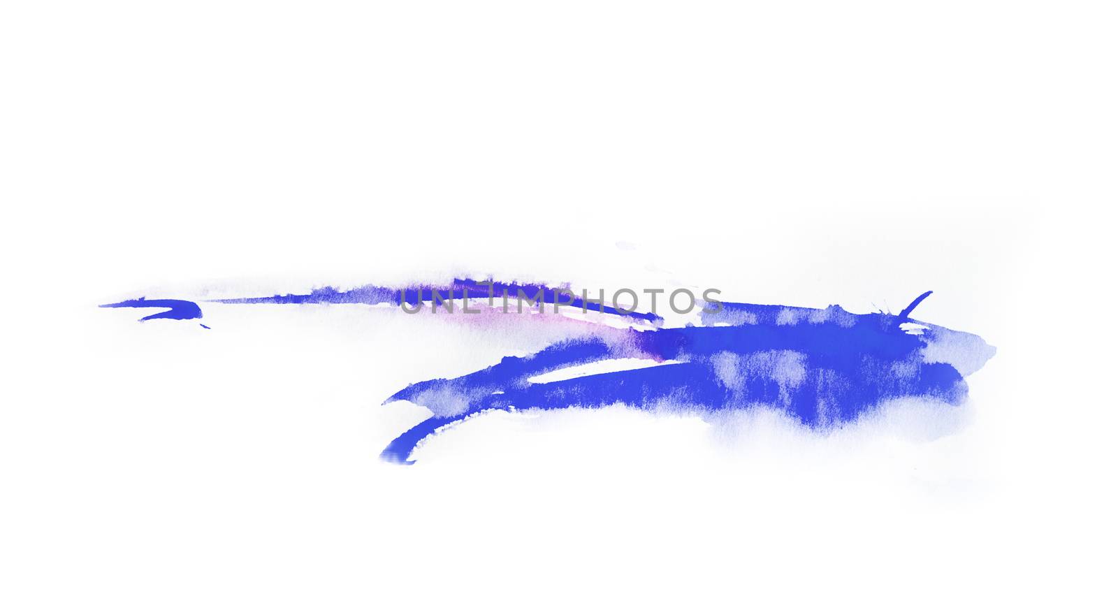 Watercolor Blue color splash on black background