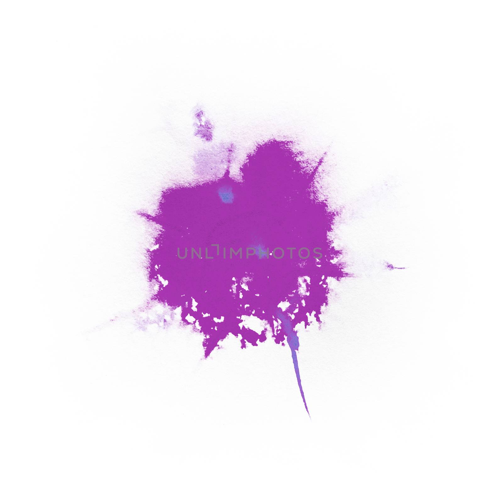 Watercolor Violet color splash on black background