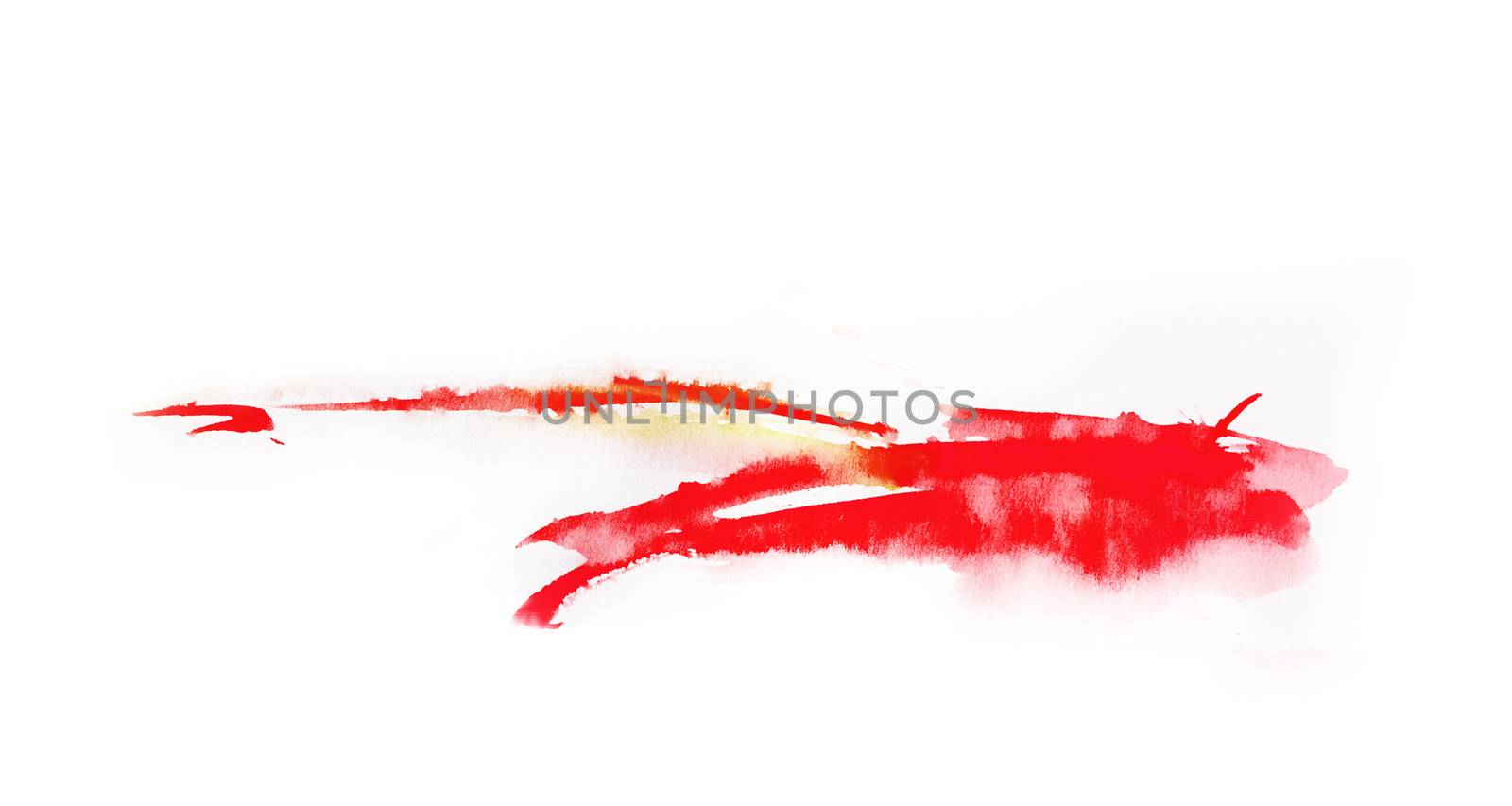 Watercolor Red color splash on black background
