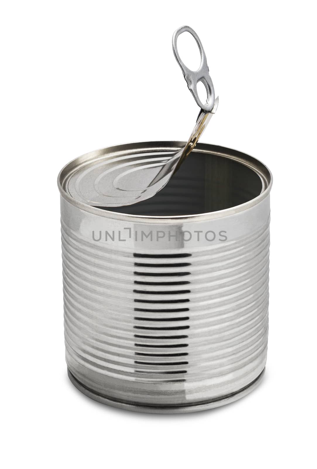 Empty tin can, isolated