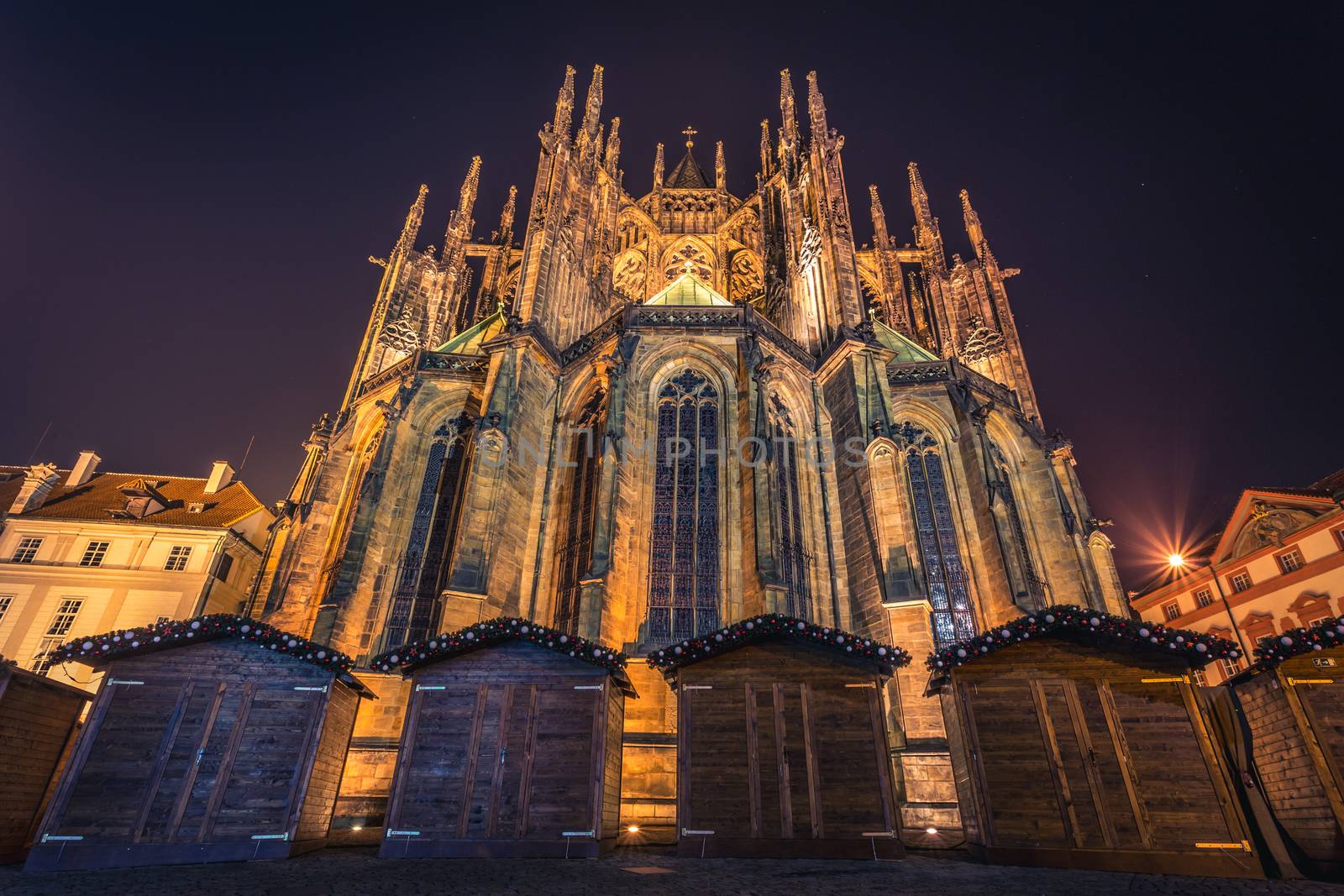 St. Vitus cathedral. Prague Castle area. At night. by petrsvoboda91